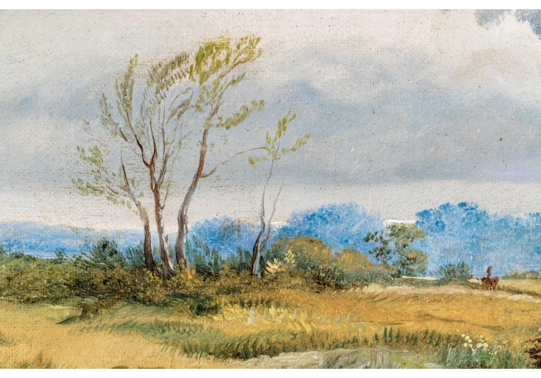 English David Cox (UK, 1783-1859) Oil On Board, Landscape With Cows For Sale
