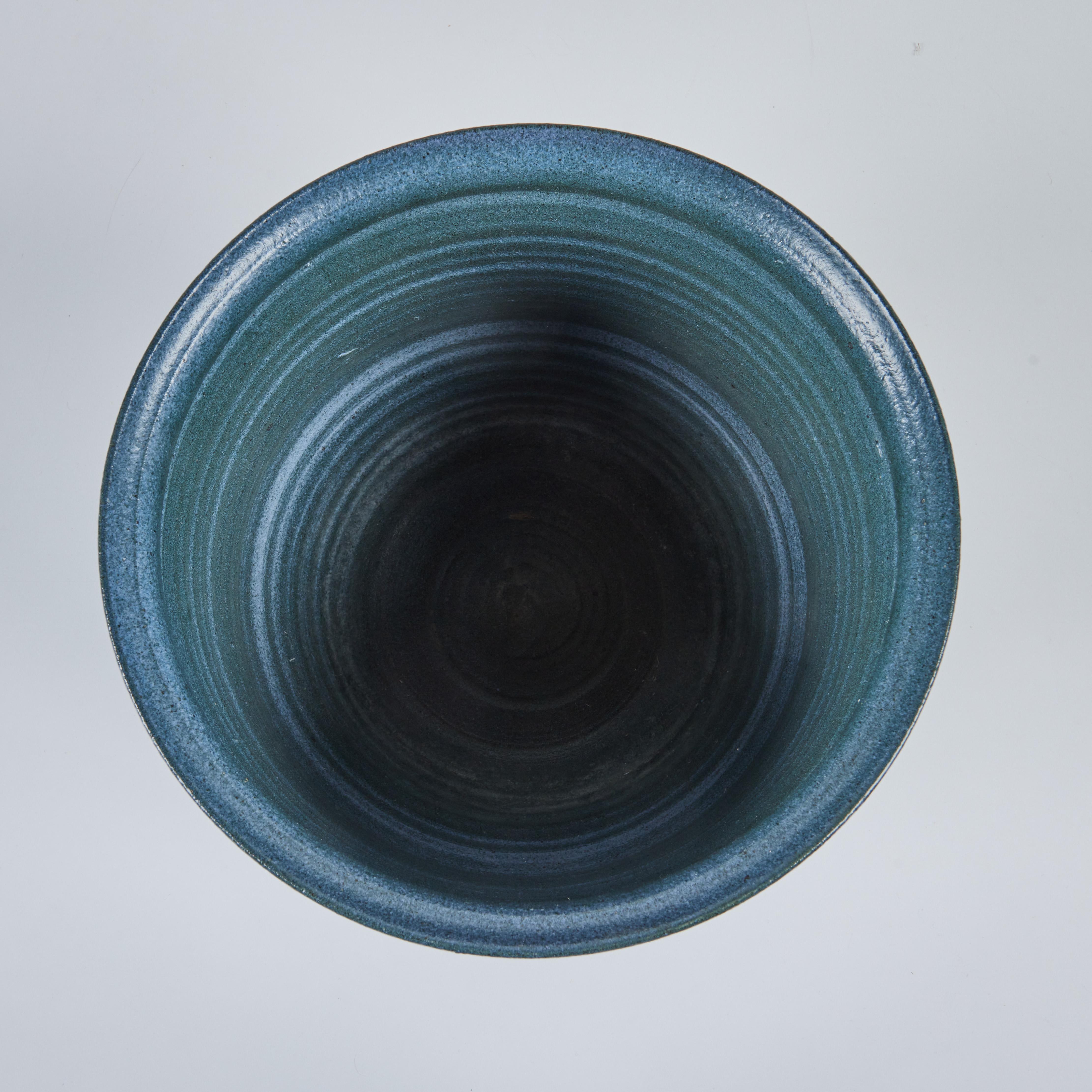 David Cressey and Robert Maxwell Blue Speckle Glazed Planter for Earthgender 2