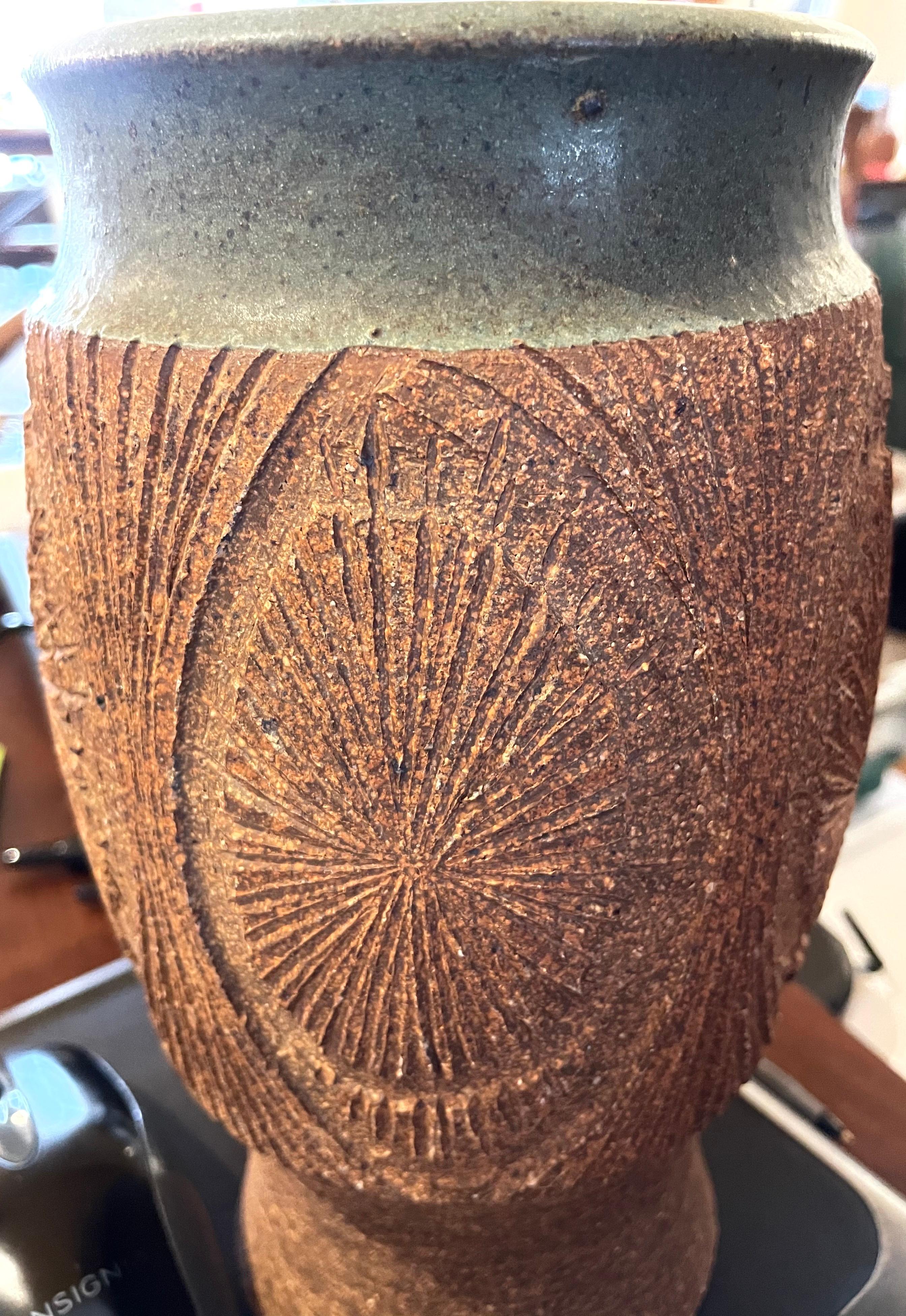 Stoneware David Cressey and Robert Maxwell Earthgender Rare Vase Signed