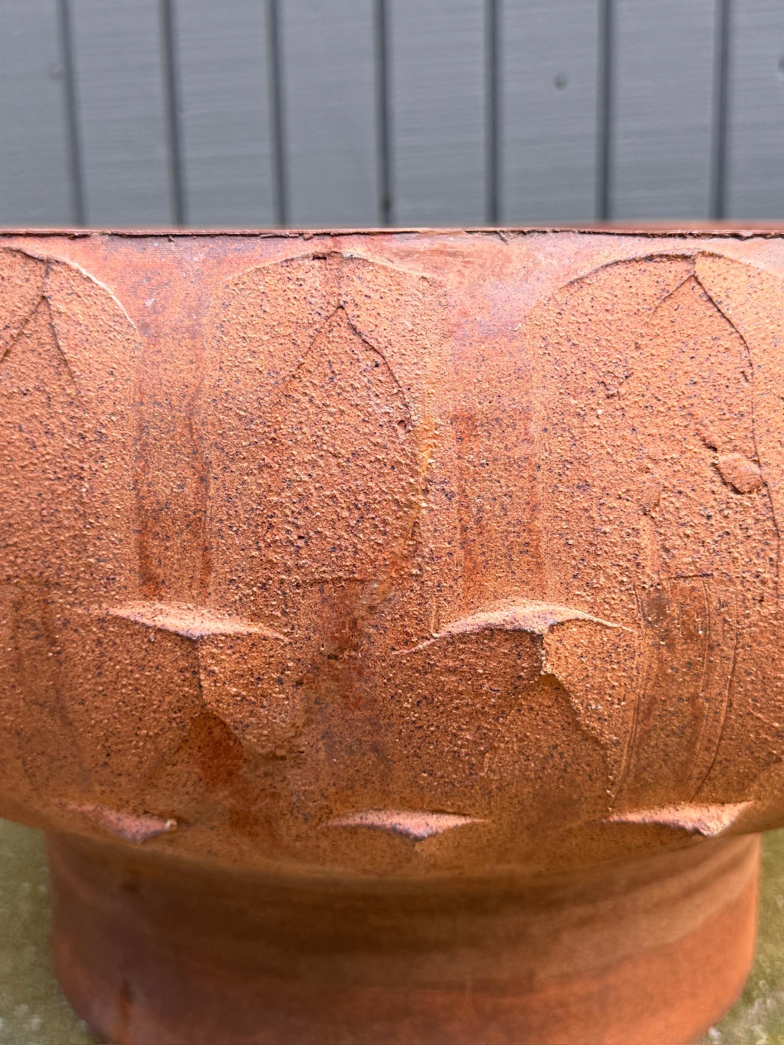 David Cressey Architectural Pottery Pro Artisan Bowl Stoneware Ribbed Planter 1