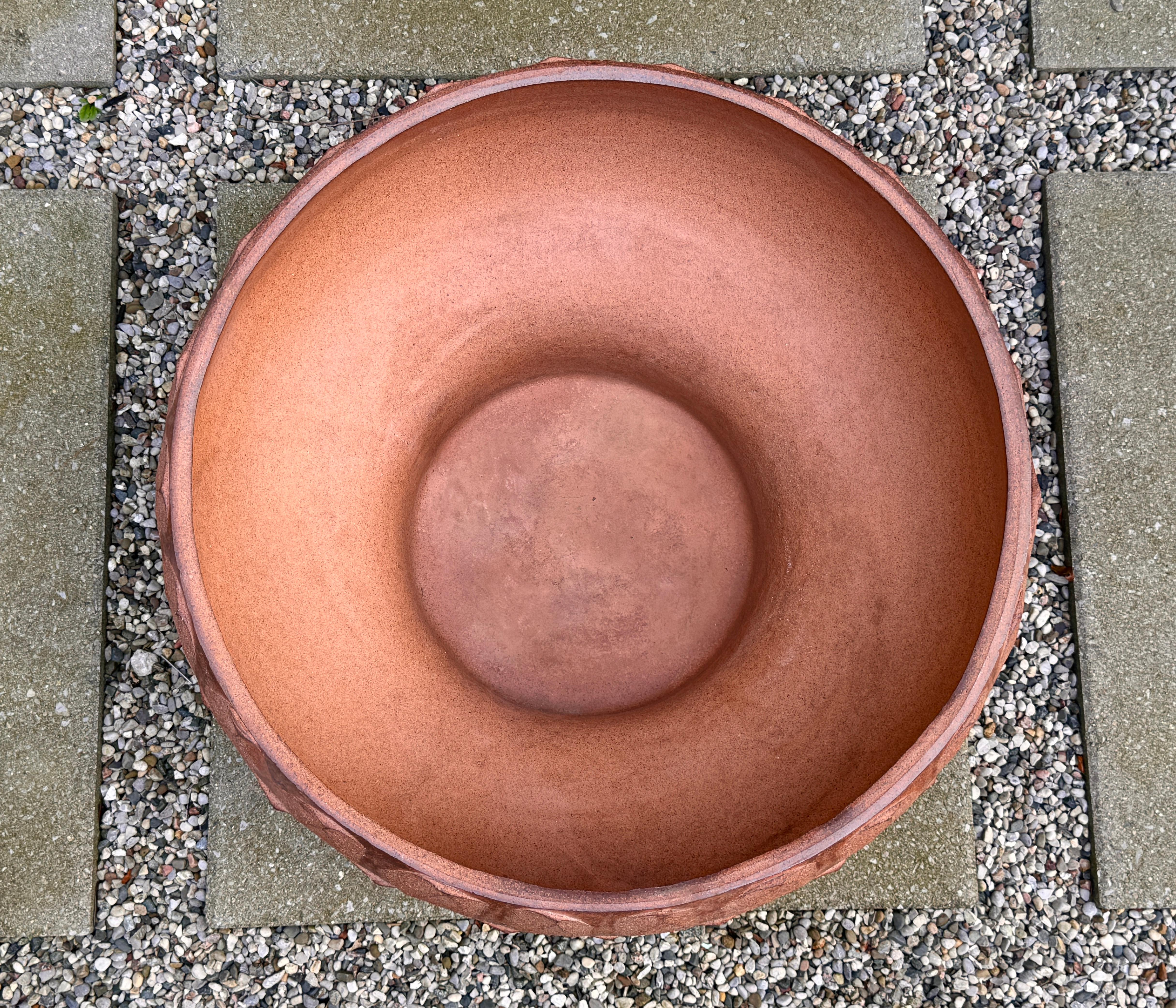 David Cressey Architectural Pottery Pro Artisan Bowl Stoneware Ribbed Planter 2