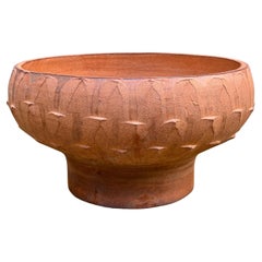 David Cressey Architectural Pottery Pro Artisan Bowl Stoneware Ribbed Planter