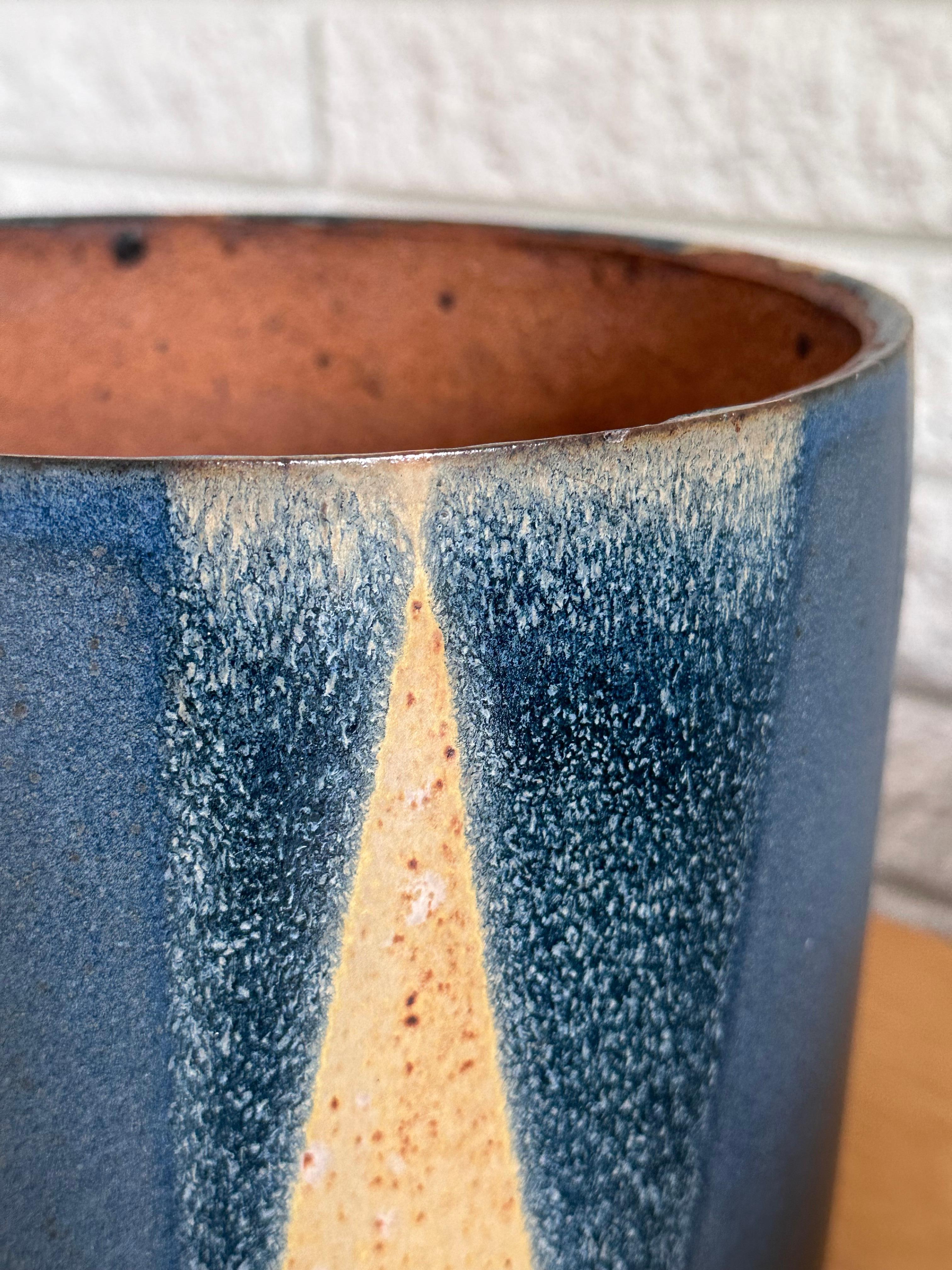 David Cressey Architectural Pottery Pro Artisan Flame Glaze Stoneware Planter 6