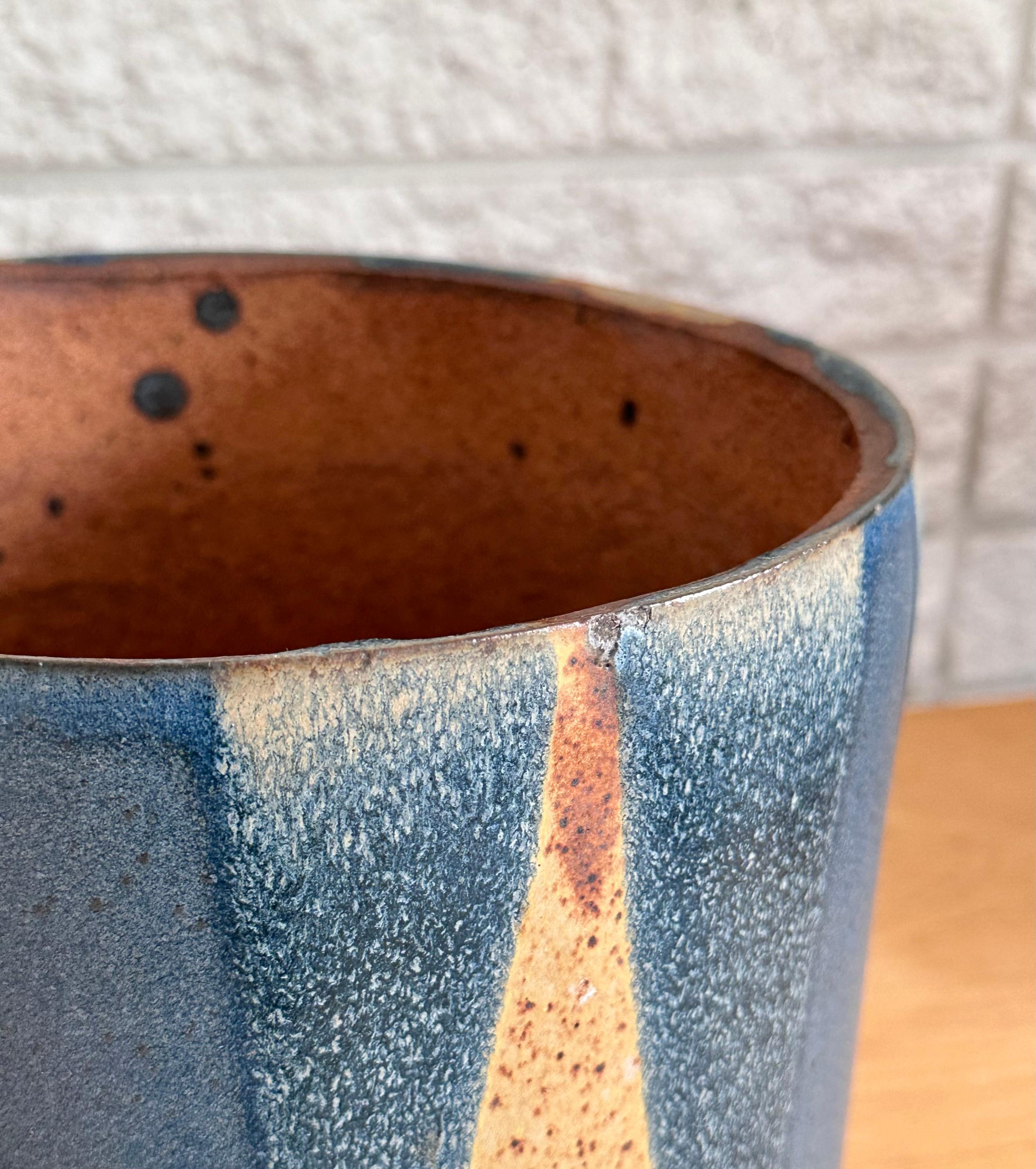 David Cressey Architectural Pottery Pro Artisan Flame Glaze Stoneware Planter 8