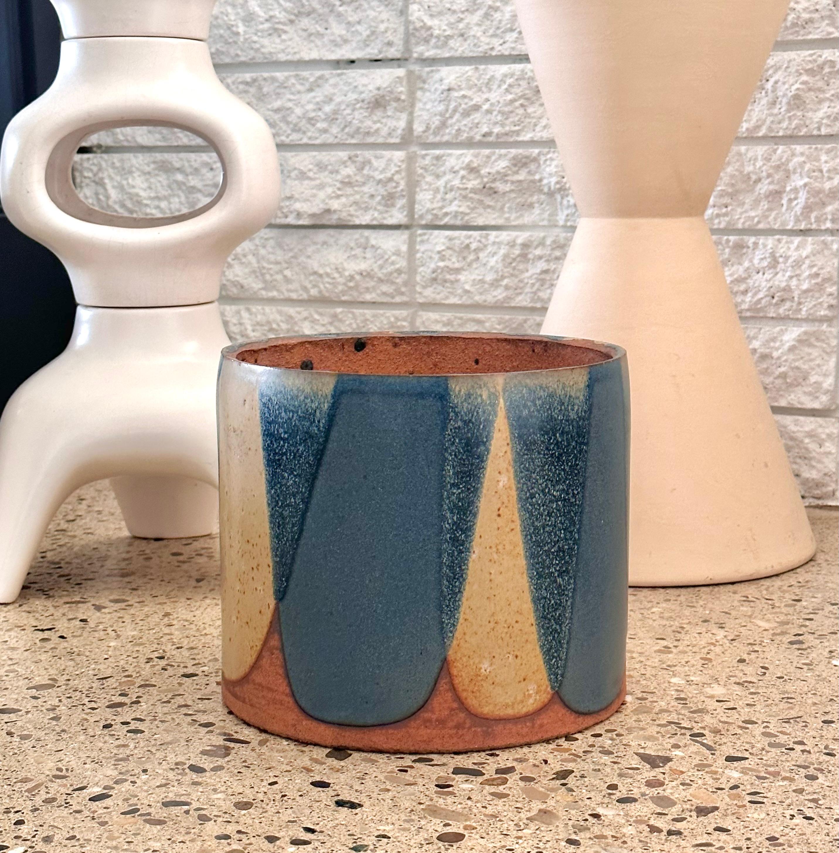 Glazed David Cressey Architectural Pottery Pro Artisan Flame Glaze Stoneware Planter