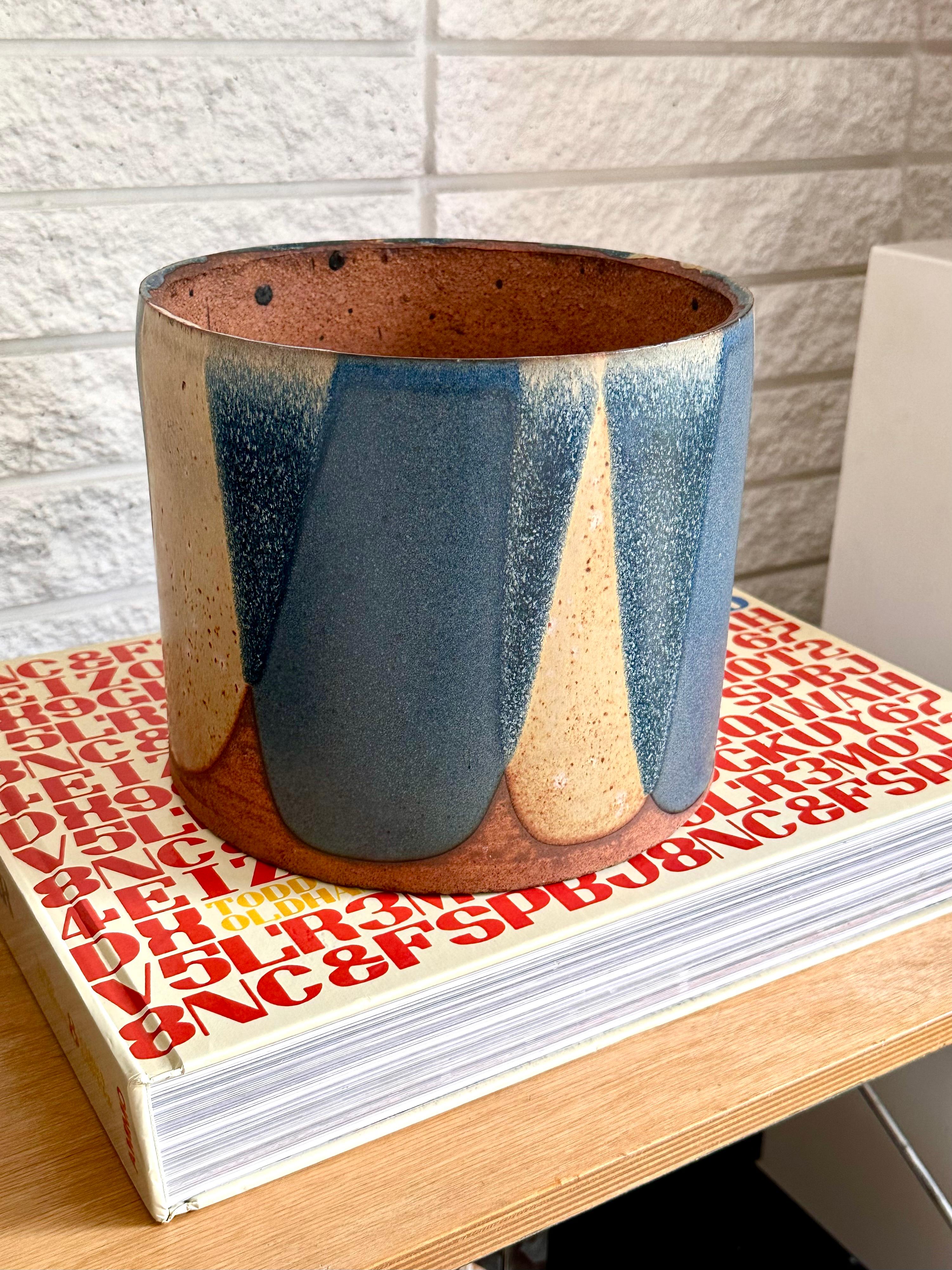 David Cressey Architectural Pottery Pro Artisan Flame Glaze Stoneware Planter 1