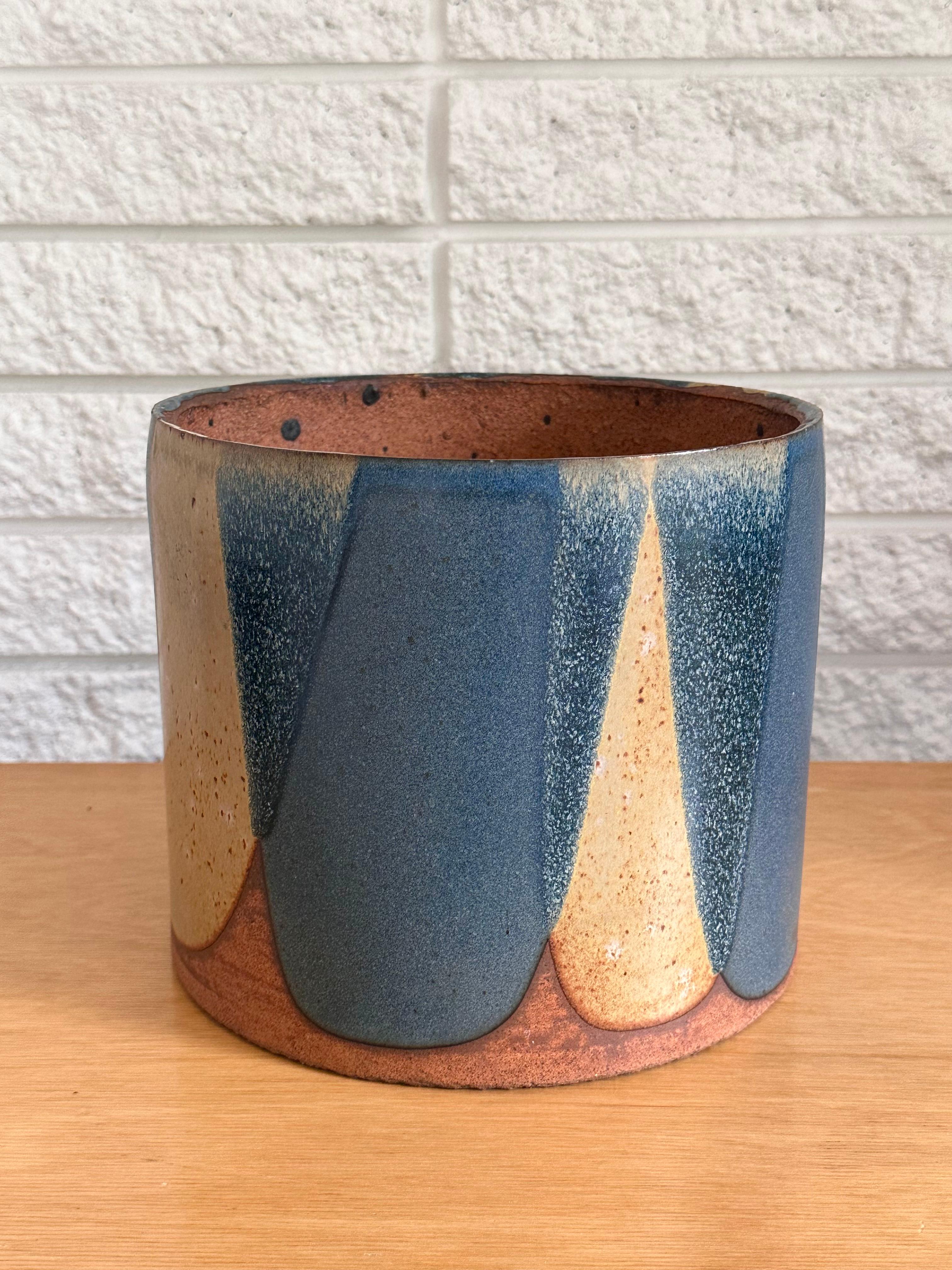 David Cressey Architectural Pottery Pro Artisan Flame Glaze Stoneware Planter 2
