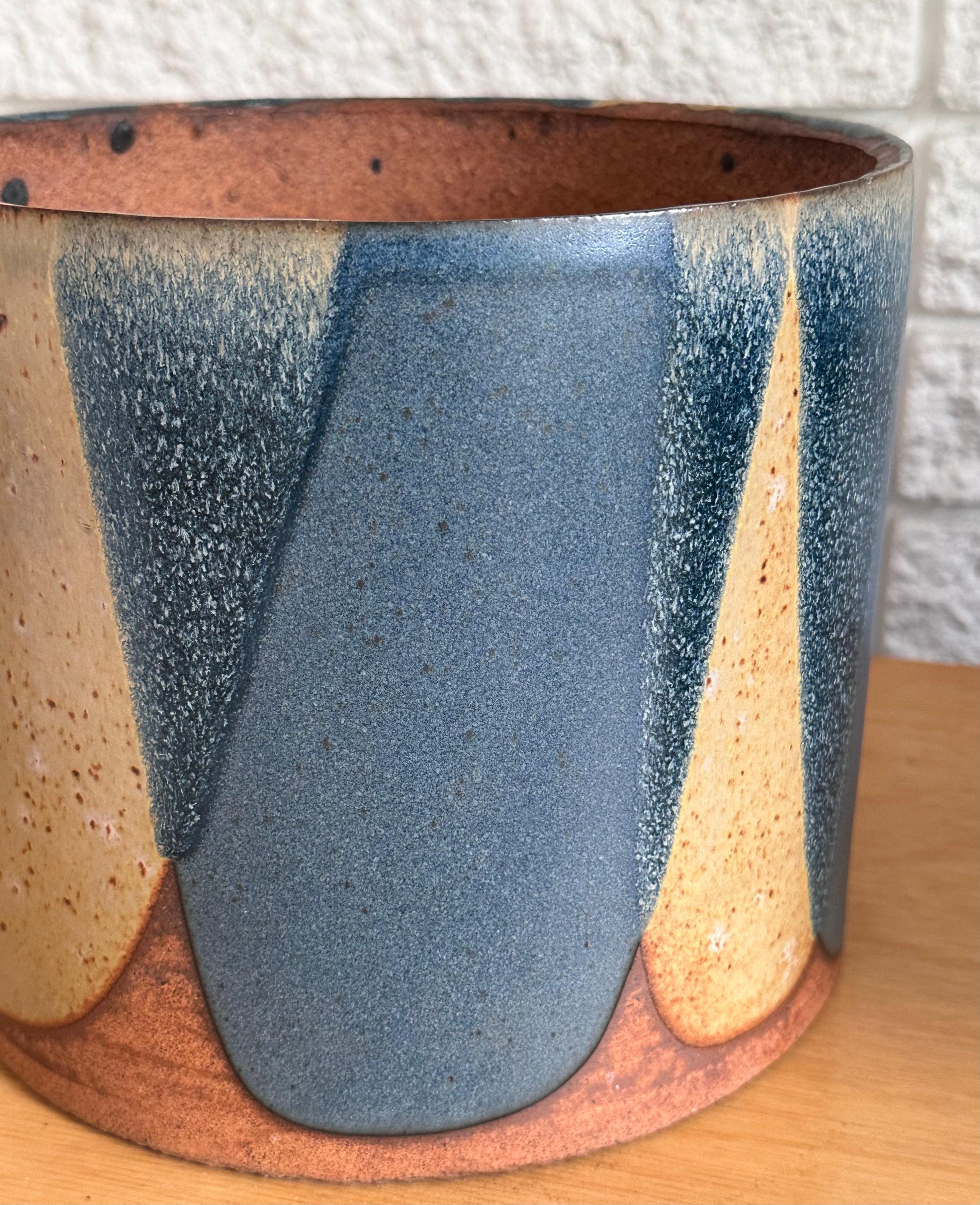 David Cressey Architectural Pottery Pro Artisan Flame Glaze Stoneware Planter 3
