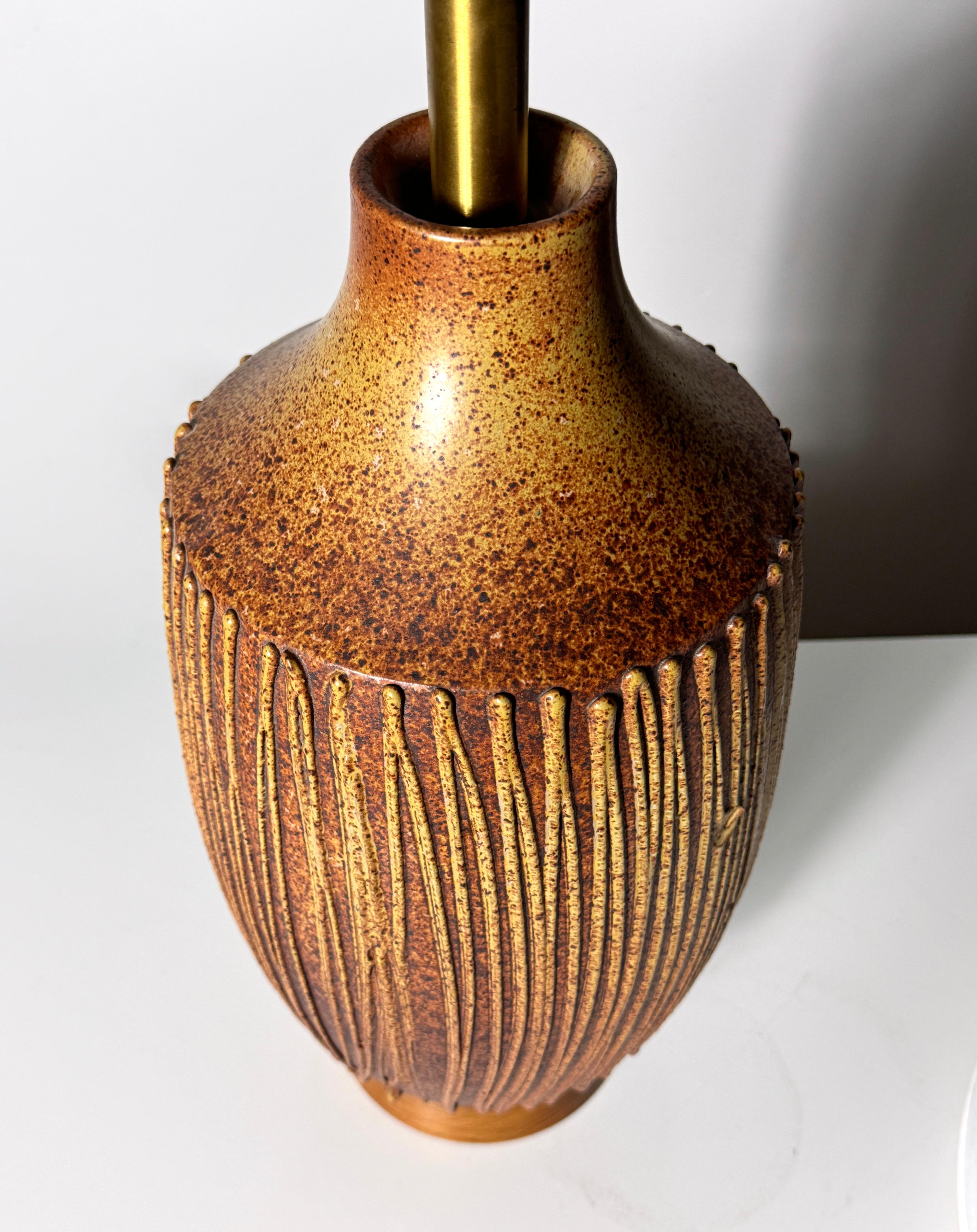 Céramique David Cressey Drip Glaze Stoneware Ceramic Table Lamp for Architectural Pottery (lampe de table en grès pour poterie architecturale) en vente