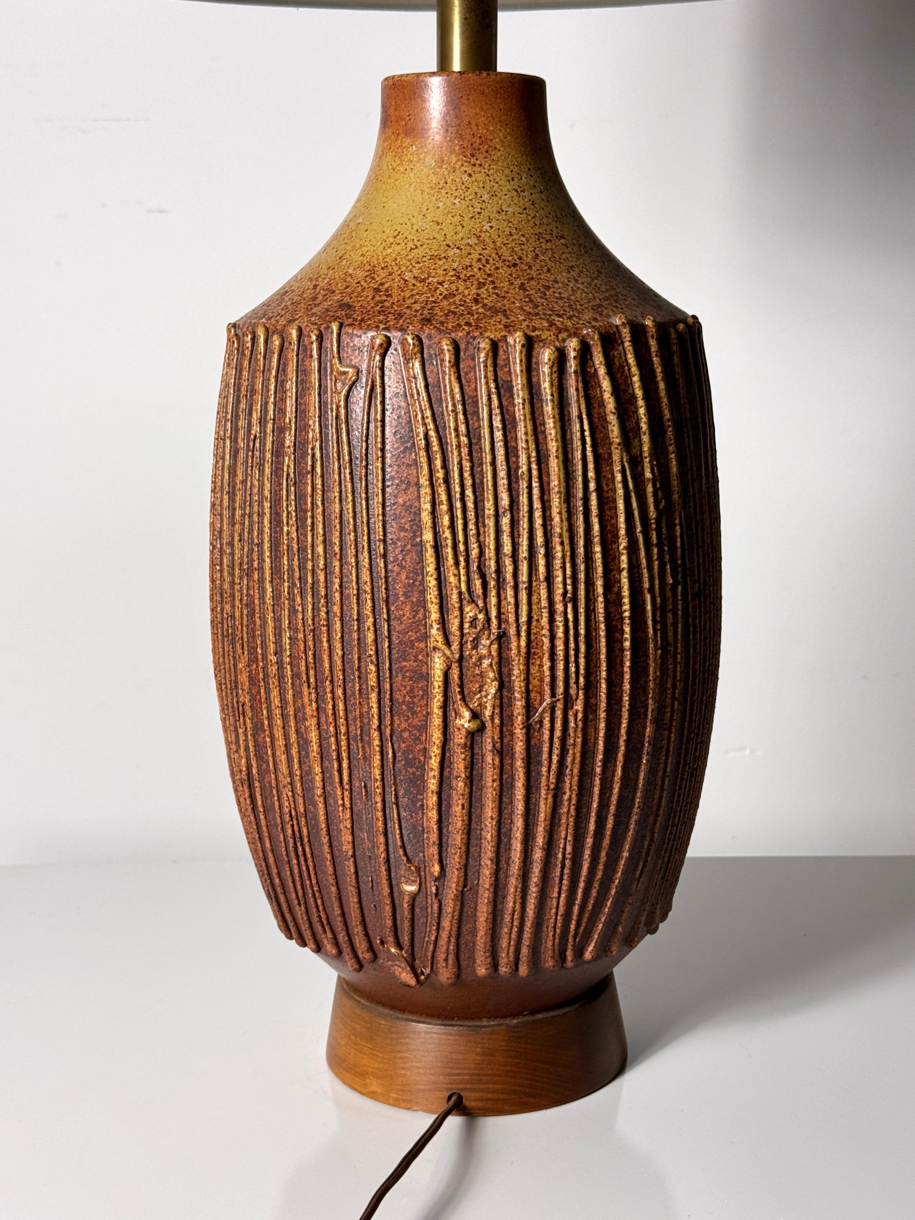 David Cressey Drip Glaze Stoneware Ceramic Table Lamp for Architectural Pottery (lampe de table en grès pour poterie architecturale) en vente 2