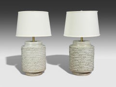 David Cressey, Earthtone Glaze Ceramic, grandes lampes de table, États-Unis, années 1970