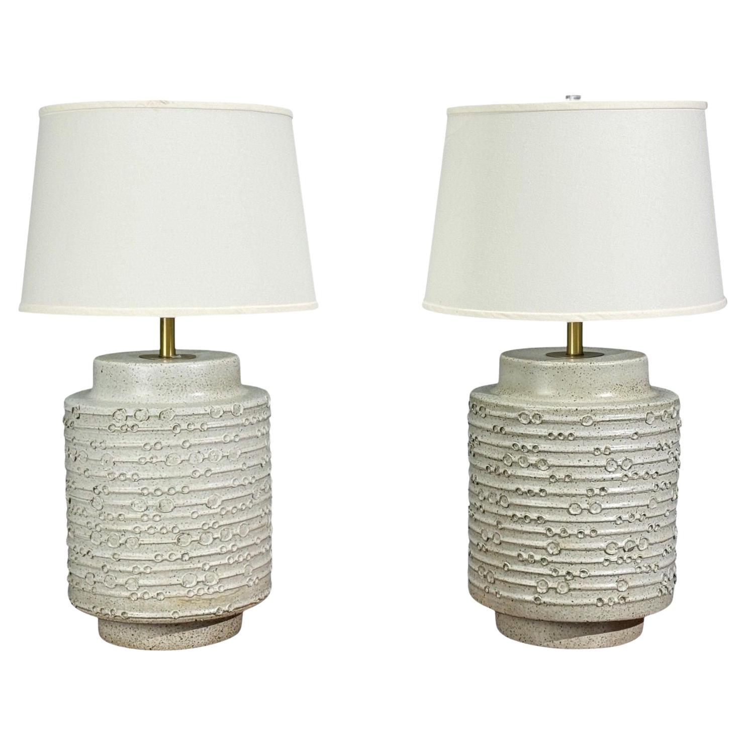 David Cressey, Cerámica esmaltada Earthtone, Lámparas de mesa grandes, EE.UU., década de 1970