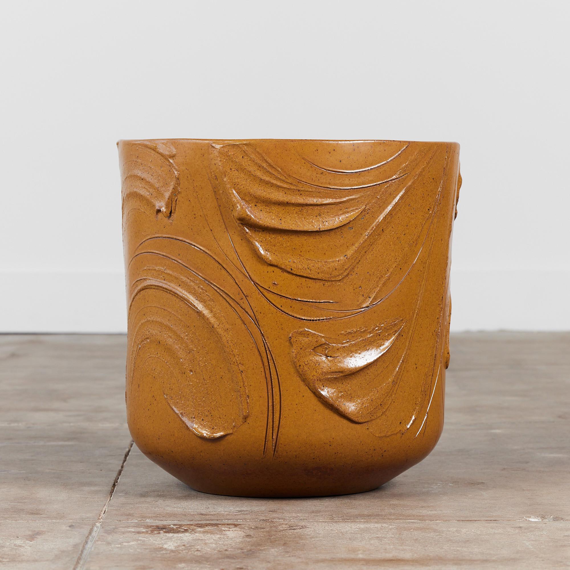 Glasiertes Pflanzgefäß „Expressive“ von David Cressey für Architectural Pottery (Ton)