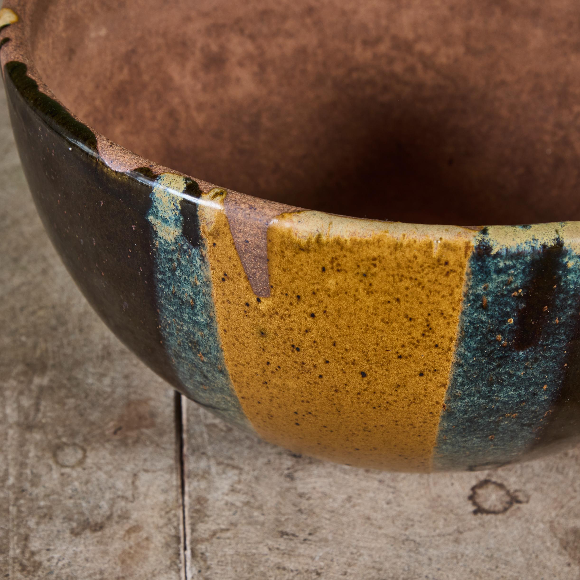 Fioriera a ciotola con smalto a fiamma di David Cressey per Architectural Pottery in vendita 2