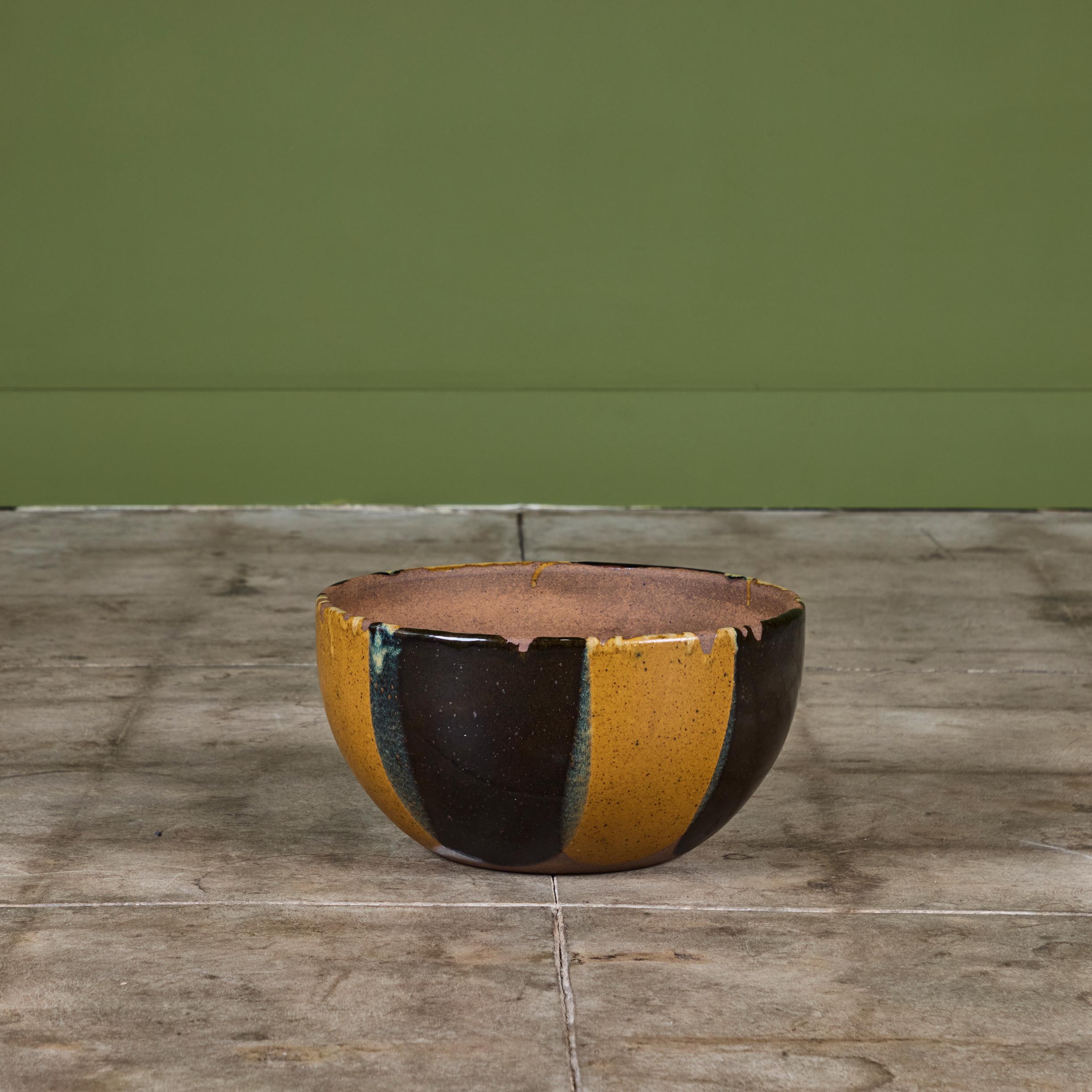 Smaltato Fioriera a ciotola con smalto a fiamma di David Cressey per Architectural Pottery in vendita