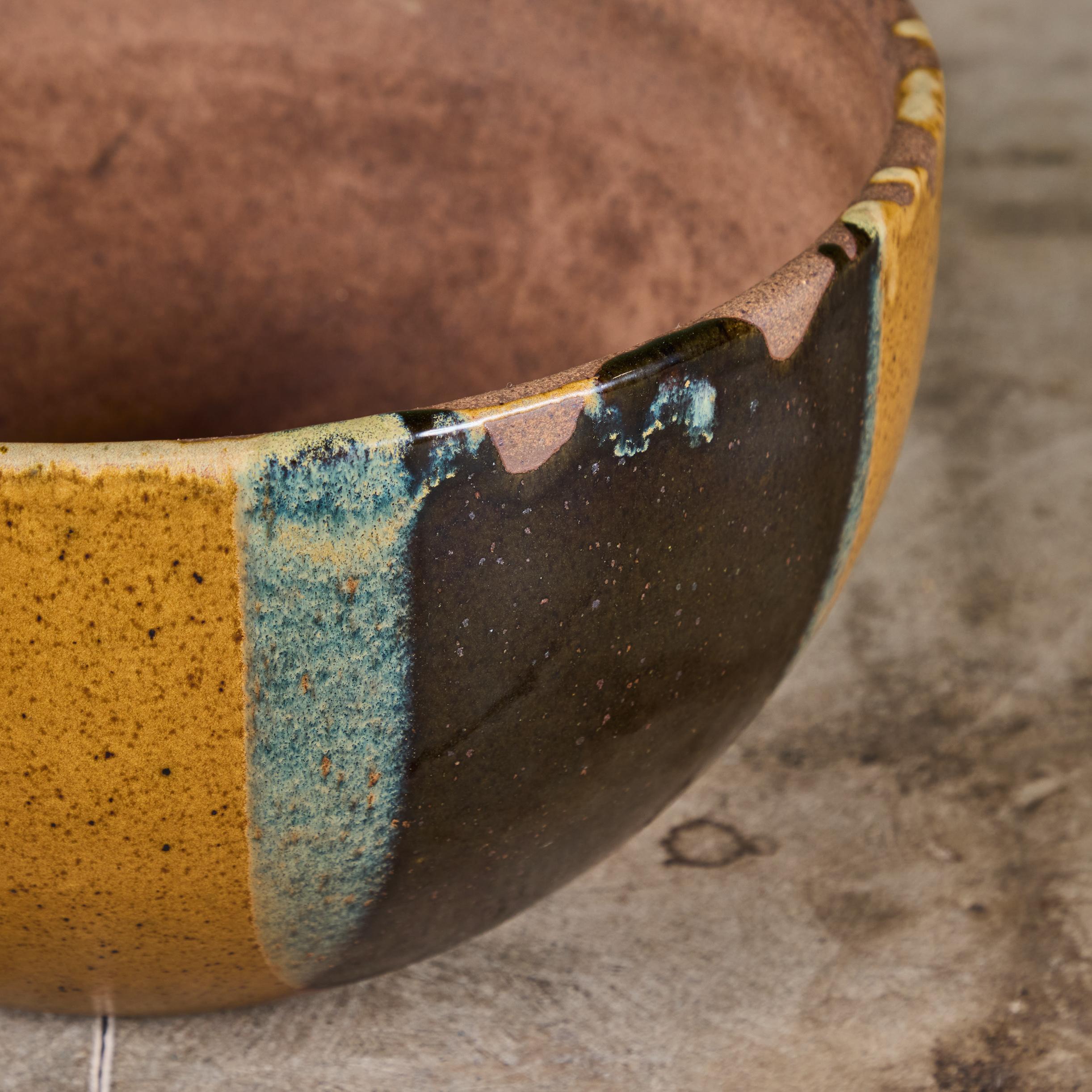 Fioriera a ciotola con smalto a fiamma di David Cressey per Architectural Pottery in vendita 1