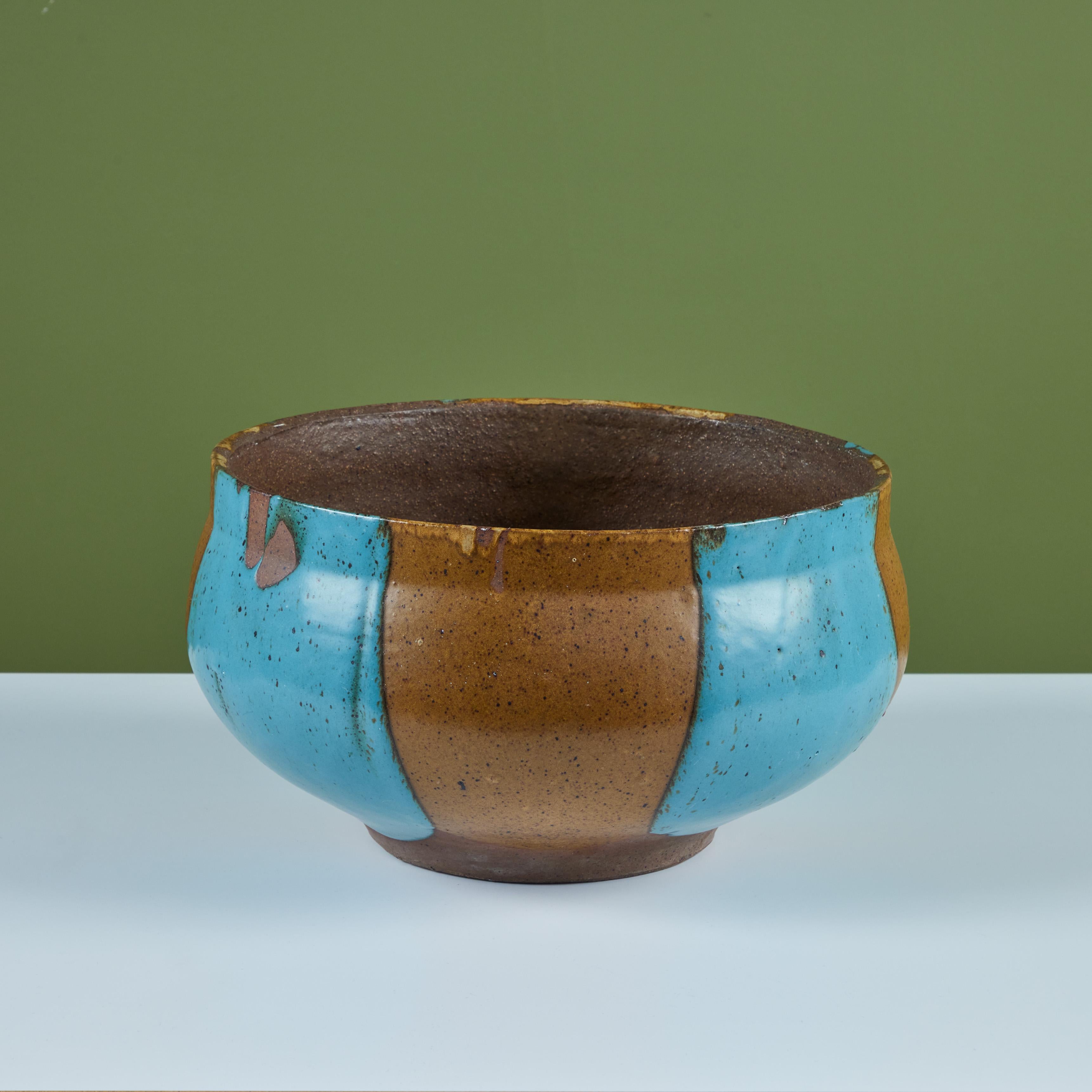 Glazed David Cressey Flame Glaze Planter for Architectural Pottery