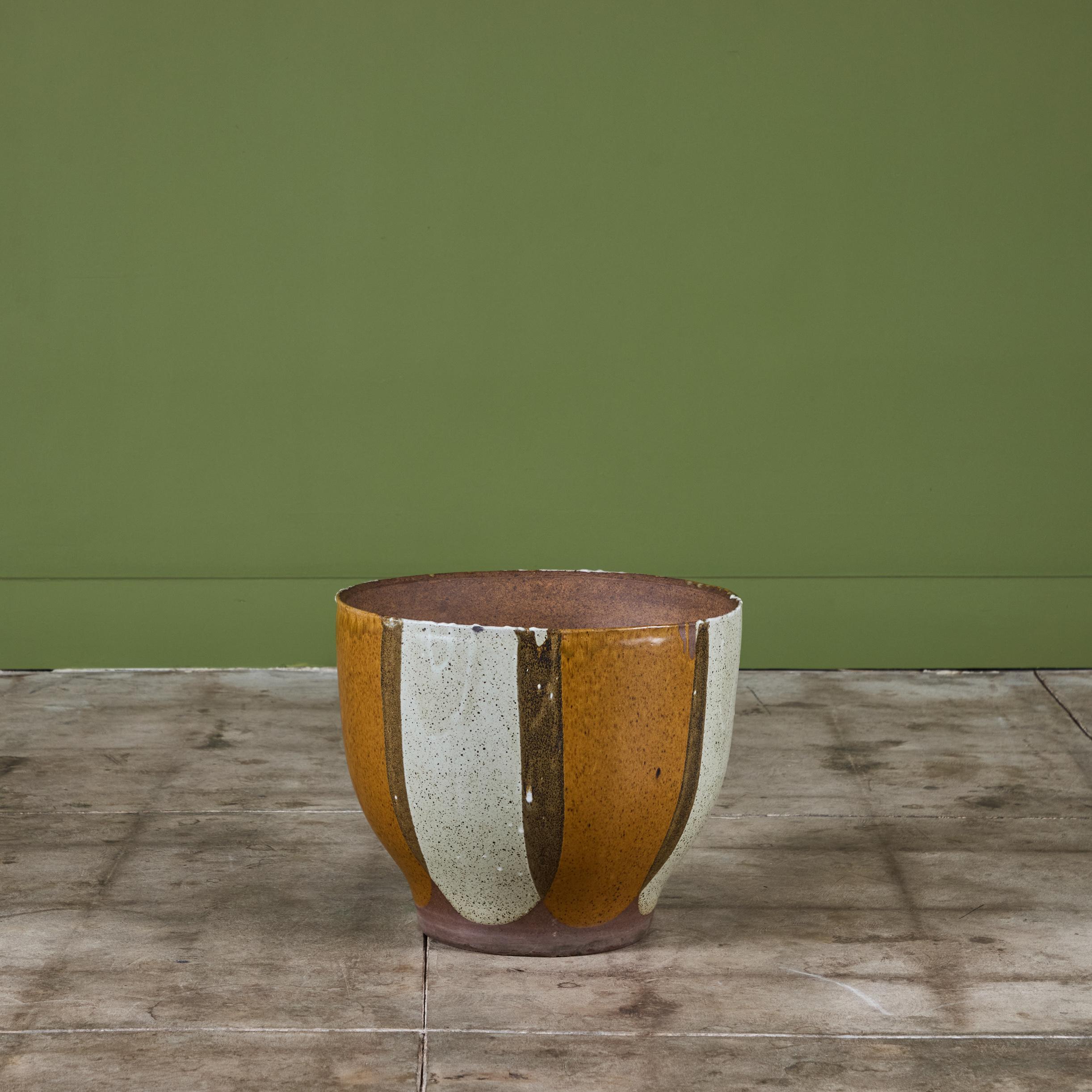 Glazed David Cressey Flame-Glaze Planter for Architectural Pottery