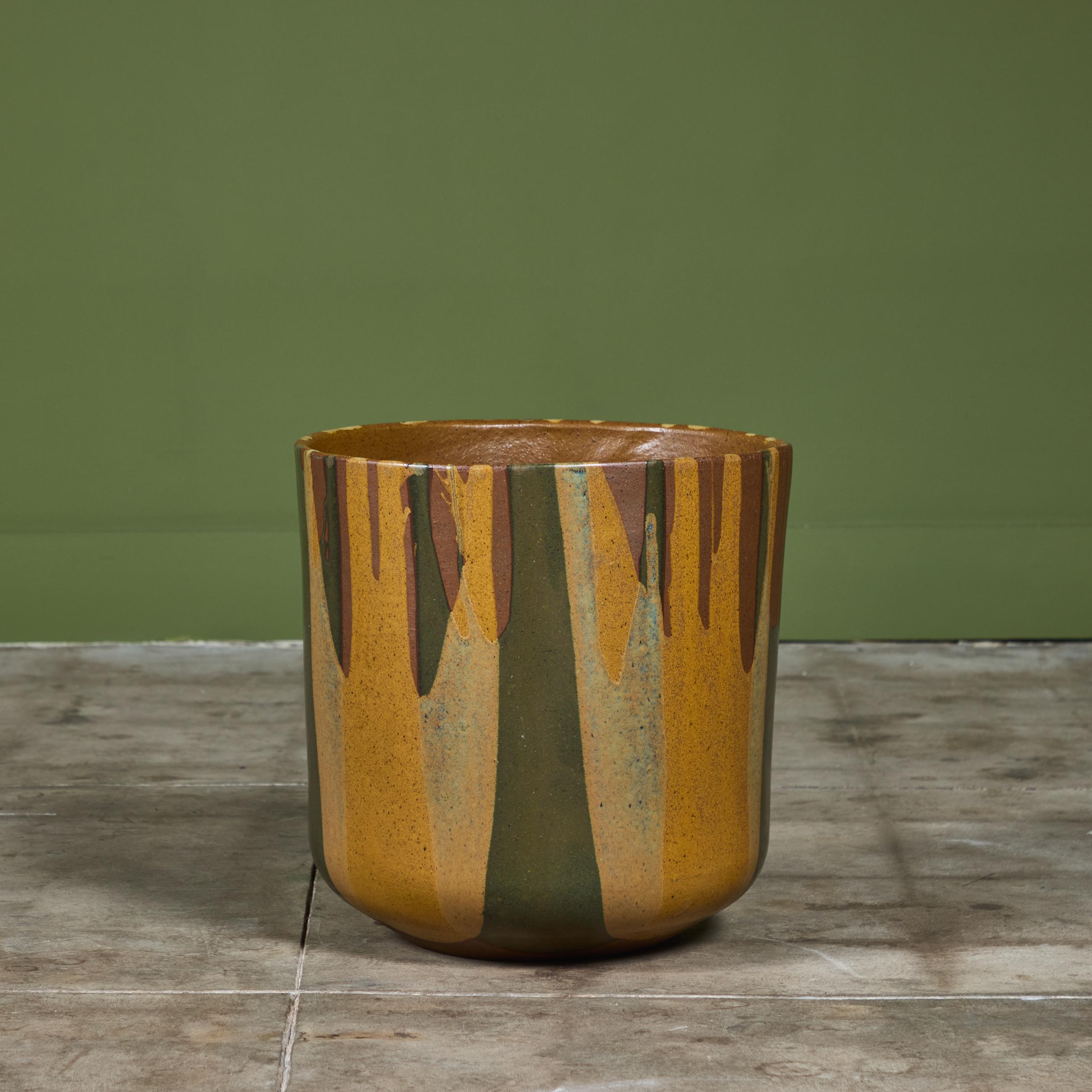 Glazed David Cressey Flame-Glaze Planter for Architectural Pottery