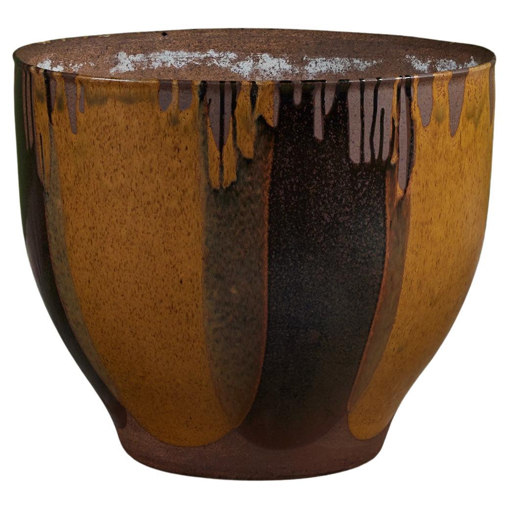 David Cressey Pflanzgefäß aus flammenglasierter Keramik für Architectural Pottery im Angebot