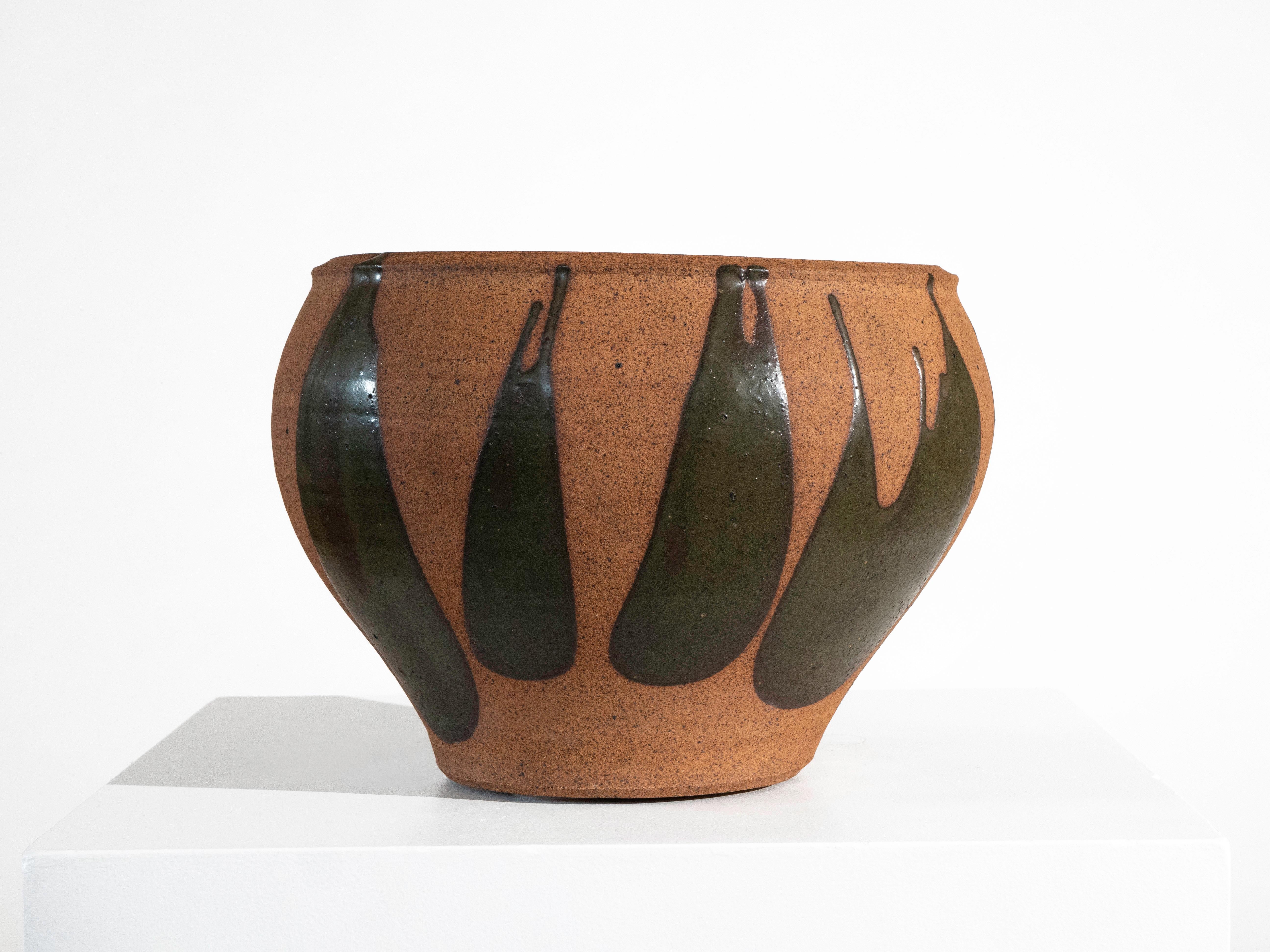 XX secolo David Cressey Flame Glaze Pro Artisan Planter for Architectural Pottery in vendita