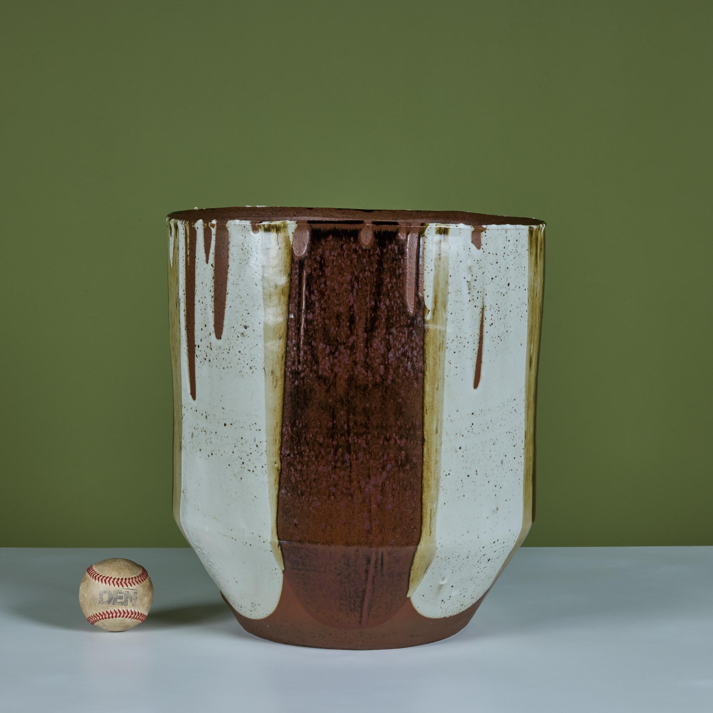 Mid-Century Modern David Cressey Flame-Glazed Bullet Planter for Architectural Pottery For Sale