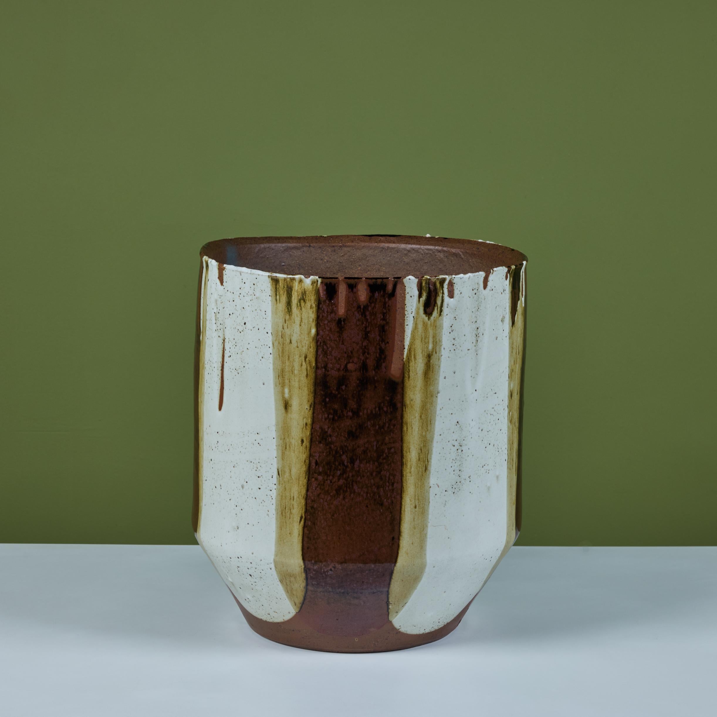 Mid-20th Century David Cressey Flame-Glazed Bullet Planter for Architectural Pottery For Sale