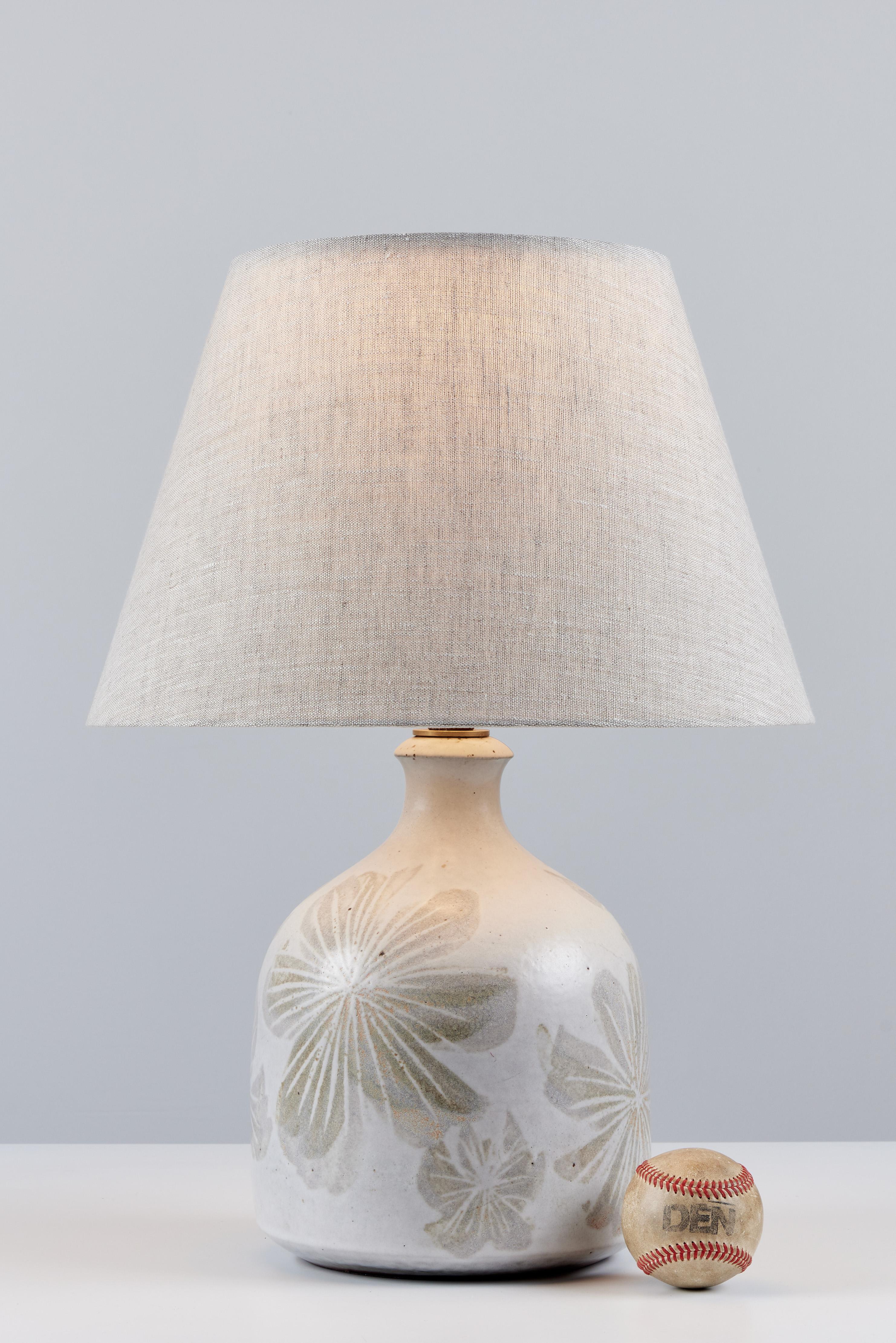 Mid-Century Modern David Cressey Floral Ceramic Glazed Lamp