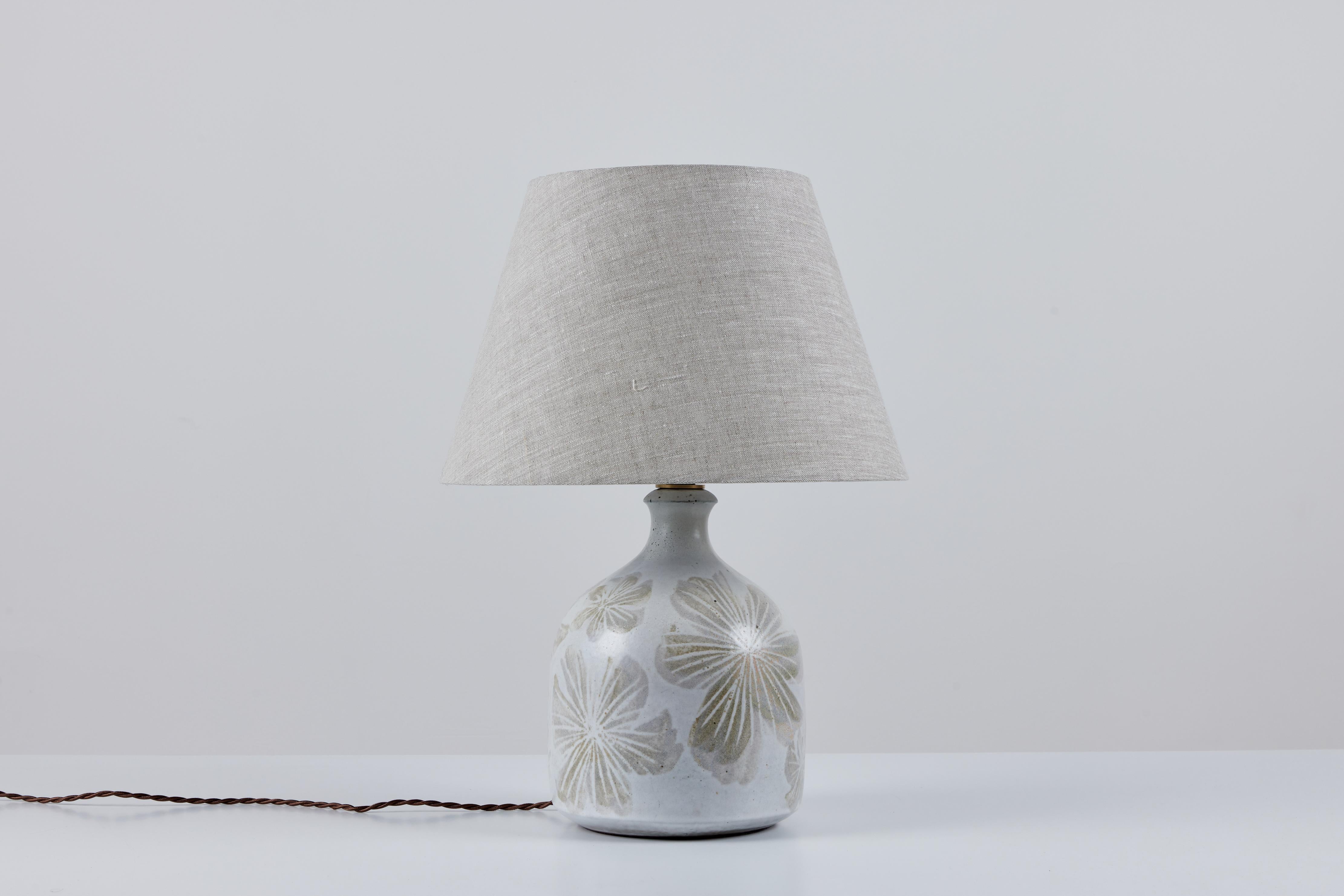 David Cressey Floral Ceramic Glazed Lamp 1