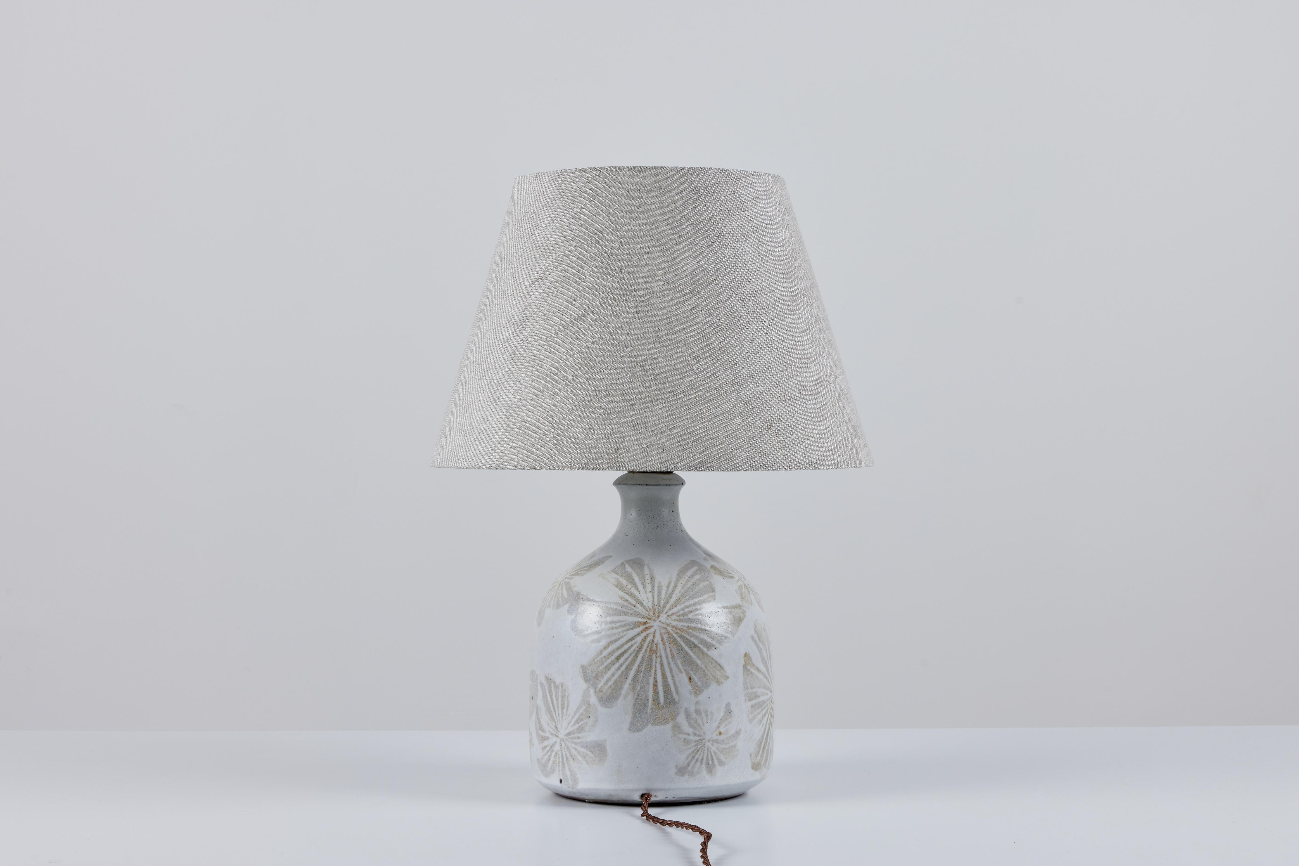 David Cressey Floral Ceramic Glazed Lamp 2