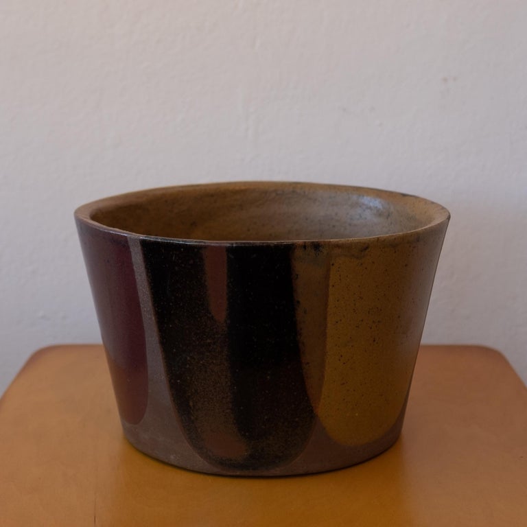 American David Cressey for Architectural Pottery Flame Glaze Planter For Sale