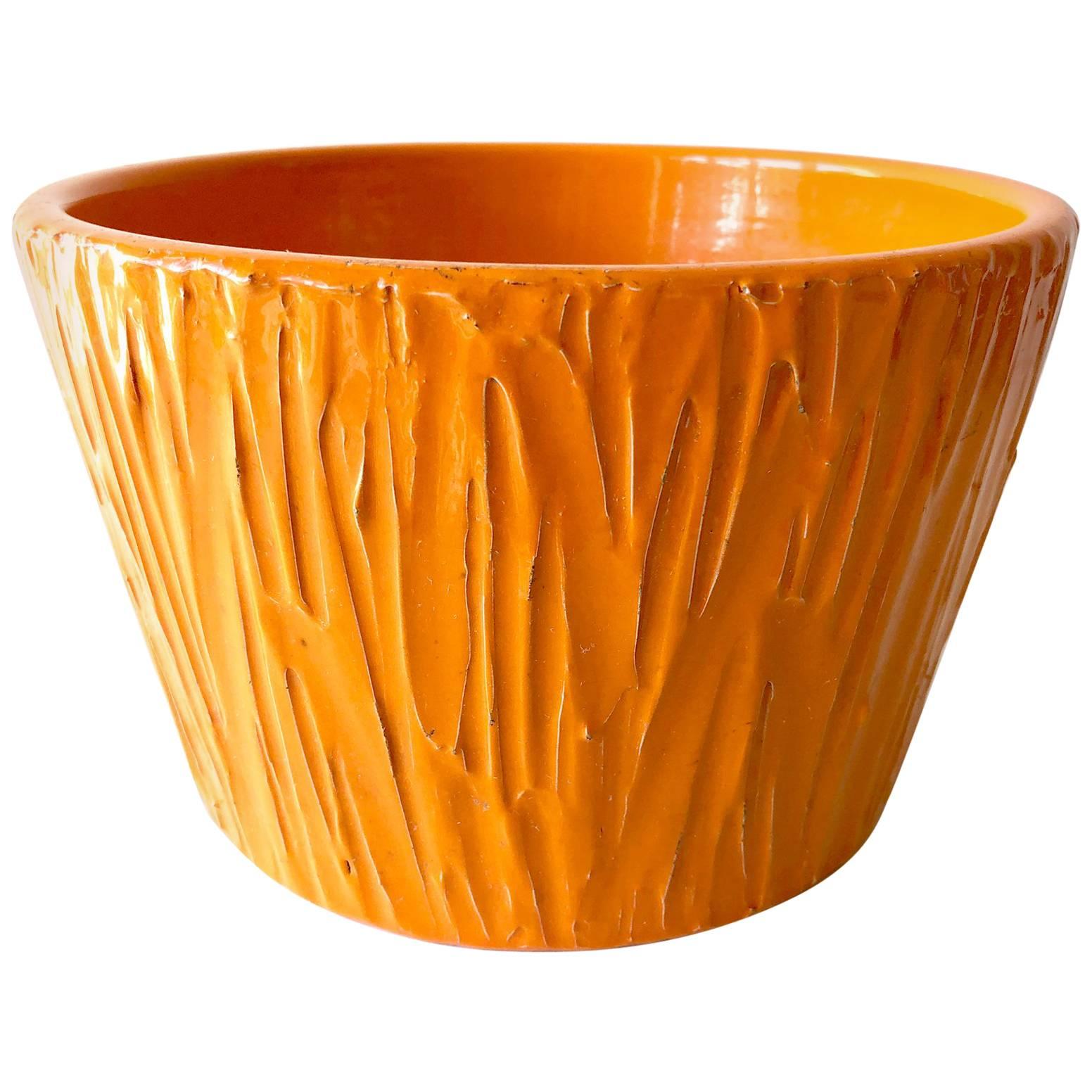 David Cressey For Architectural Pottery  Orange Textured Planter