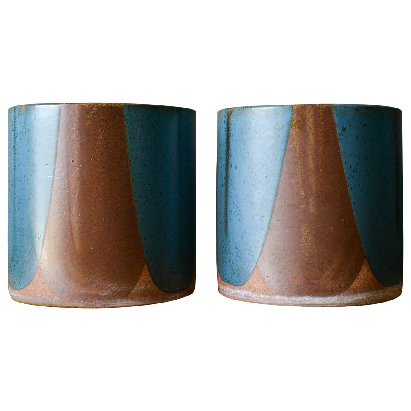 David Cressey for Architectural Pottery Pro/Artisan Blue Flame Glaze Planters