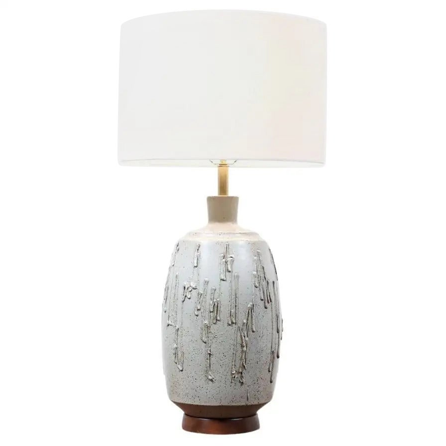 David Cressey Glazed Drip Texture Ceramic Table Lamp for Architectural Pottery For Sale