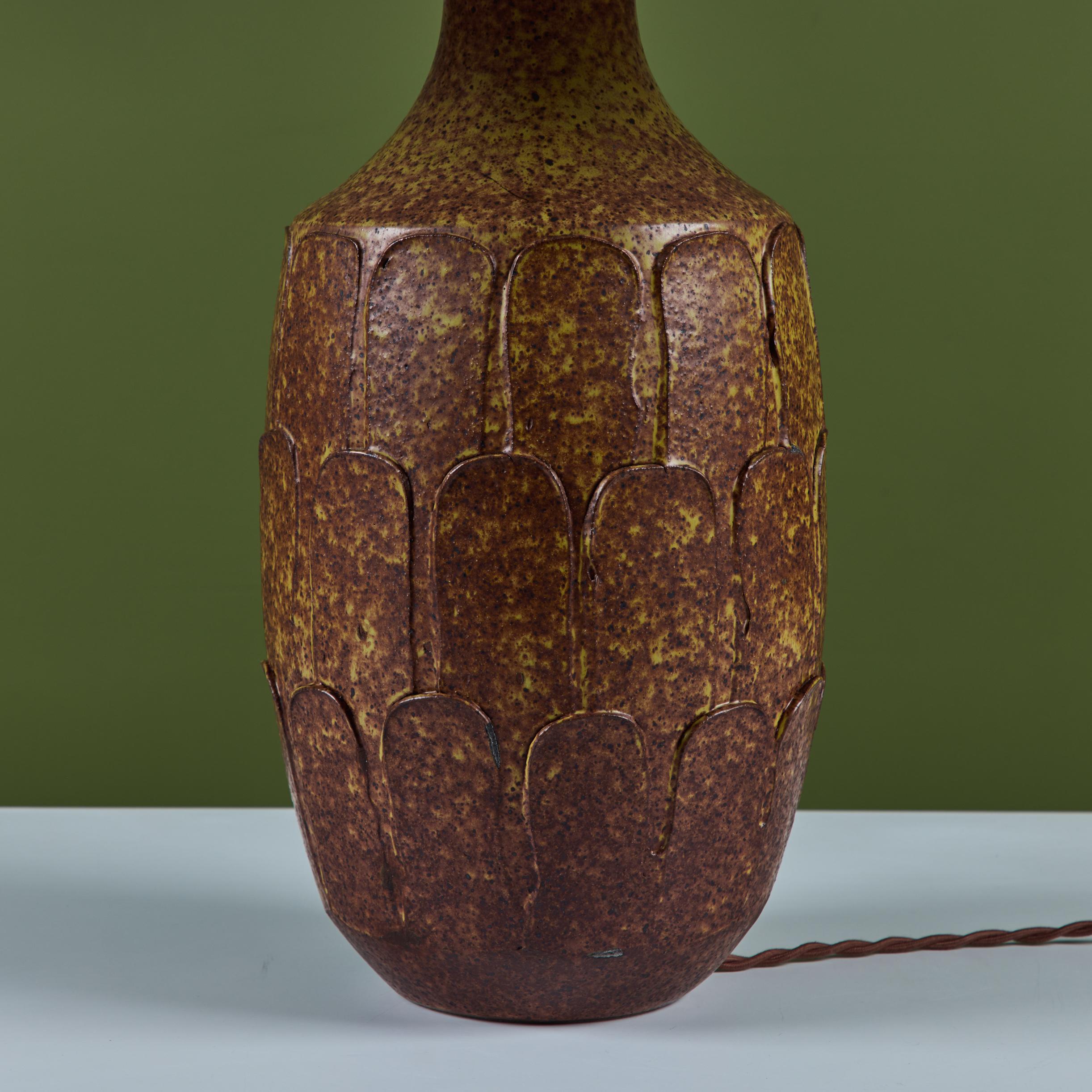 David Cressey Glazed Stoneware Leaf Lamp 4