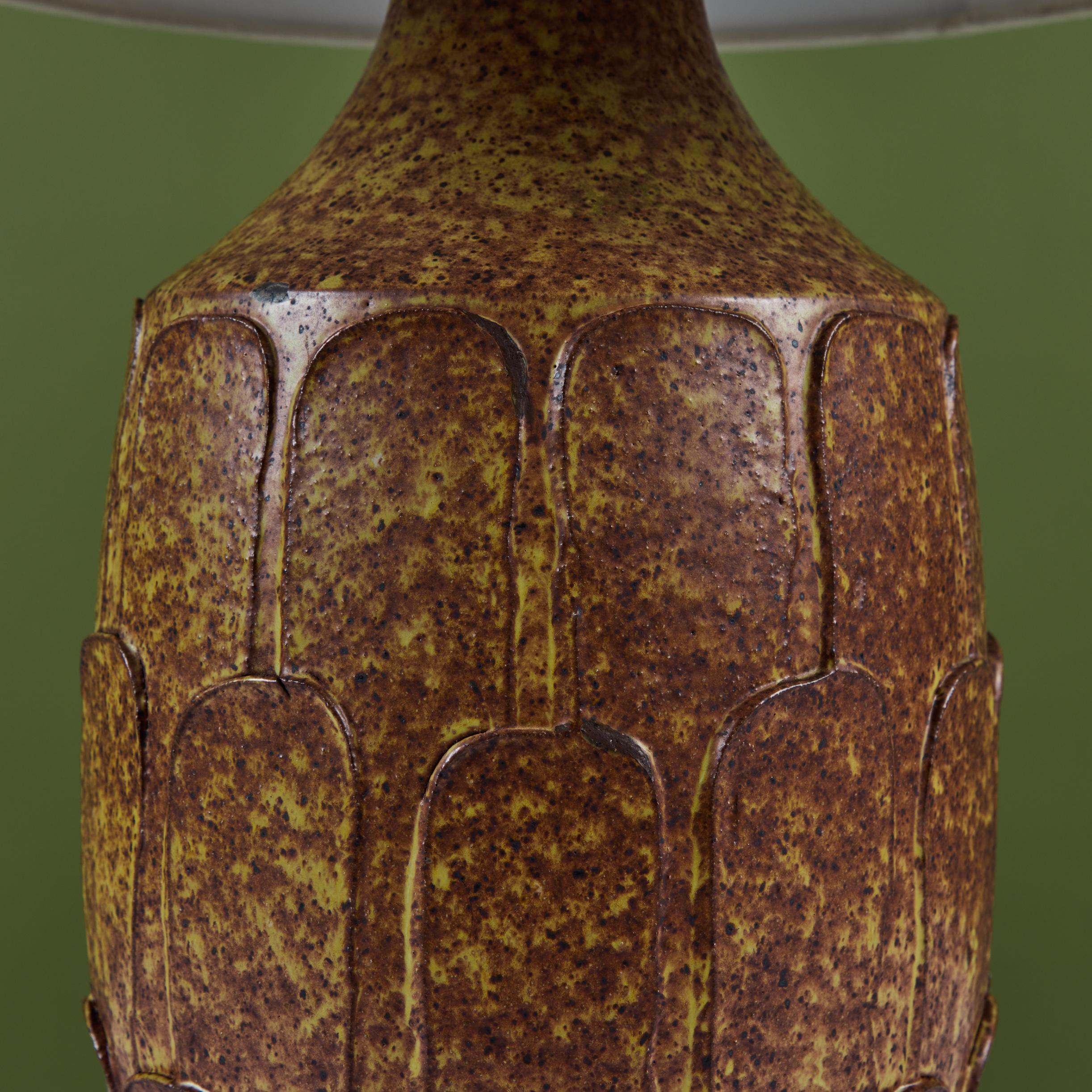 David Cressey Glazed Stoneware Leaf Lamp 5