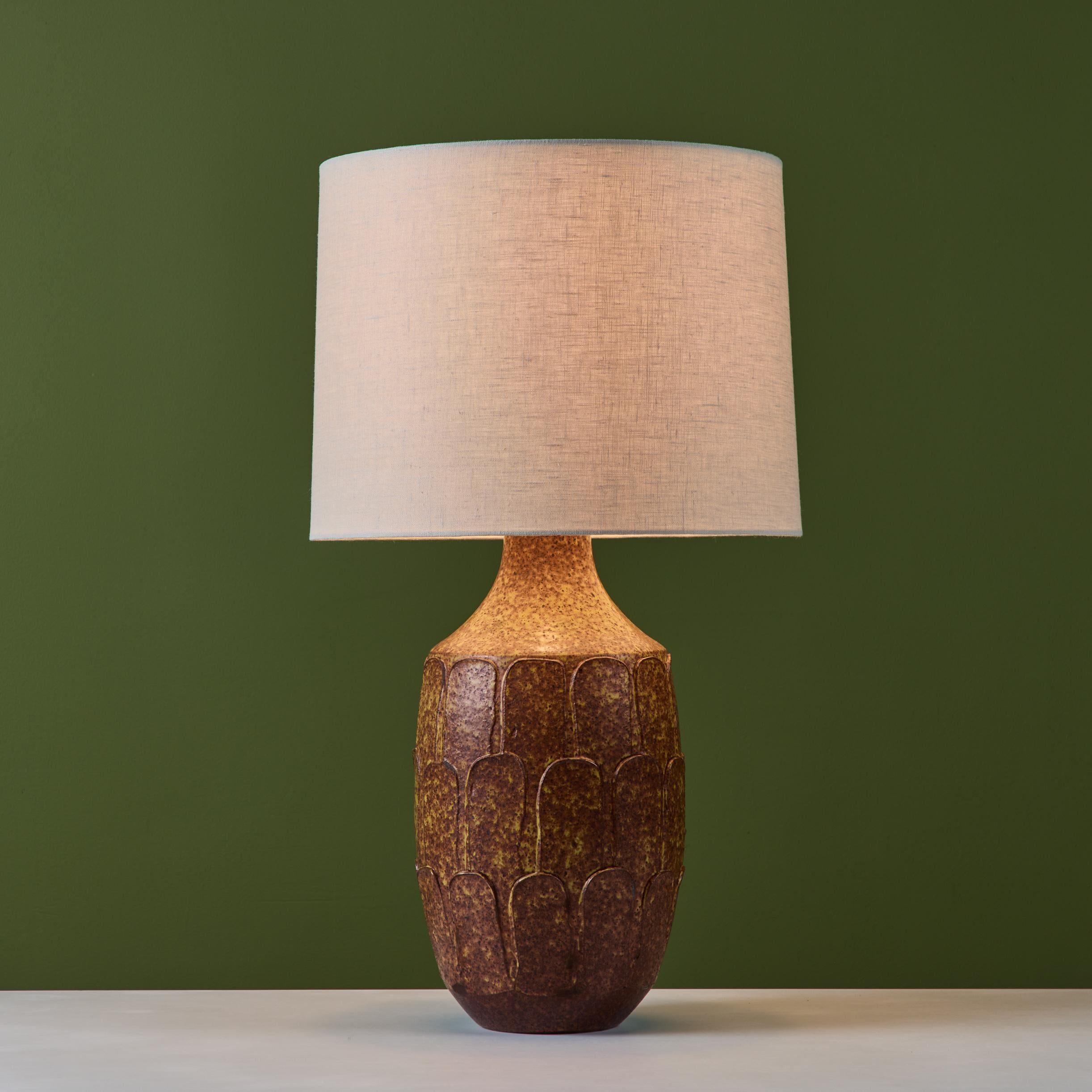 Mid-Century Modern David Cressey Glazed Stoneware Leaf Lamp