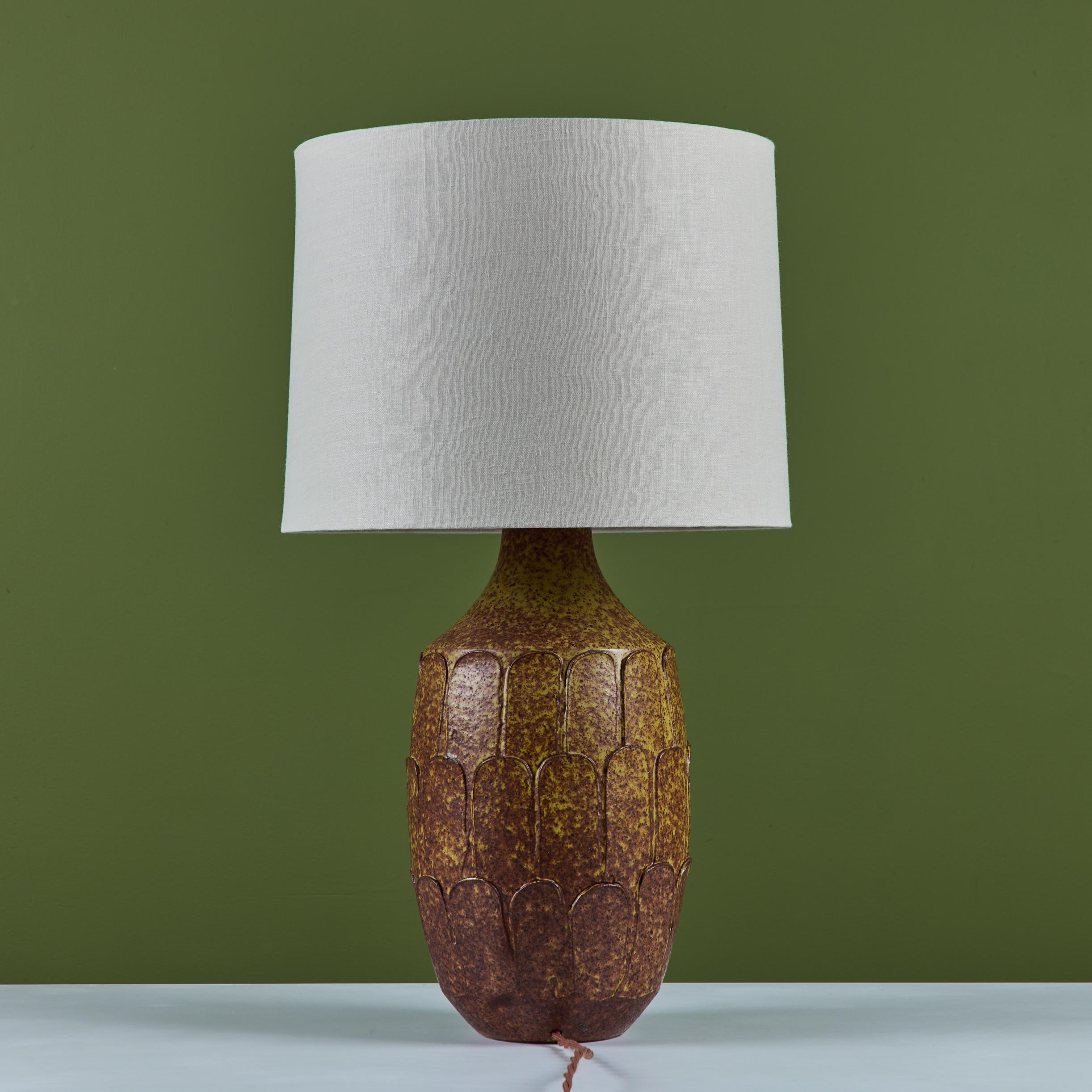 Mid-20th Century David Cressey Glazed Stoneware Leaf Lamp