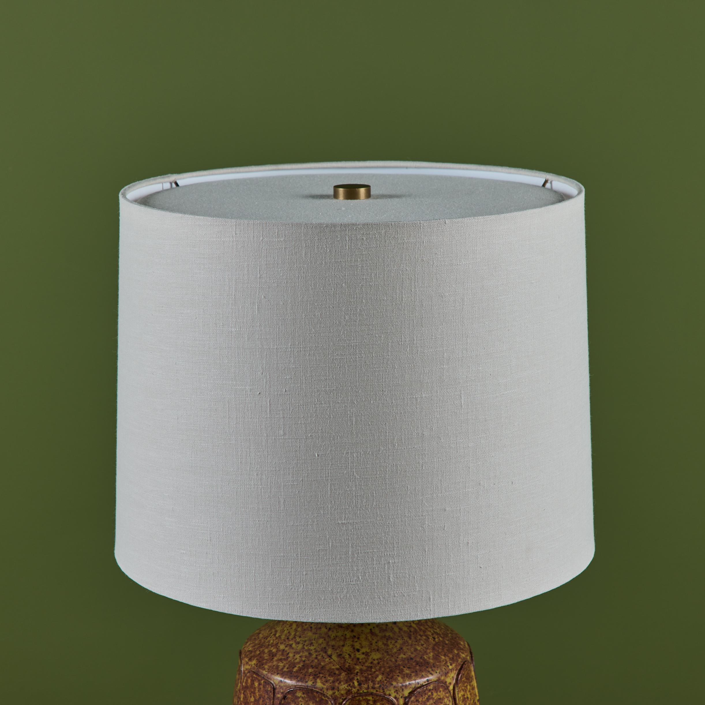 David Cressey Glazed Stoneware Leaf Lamp 1