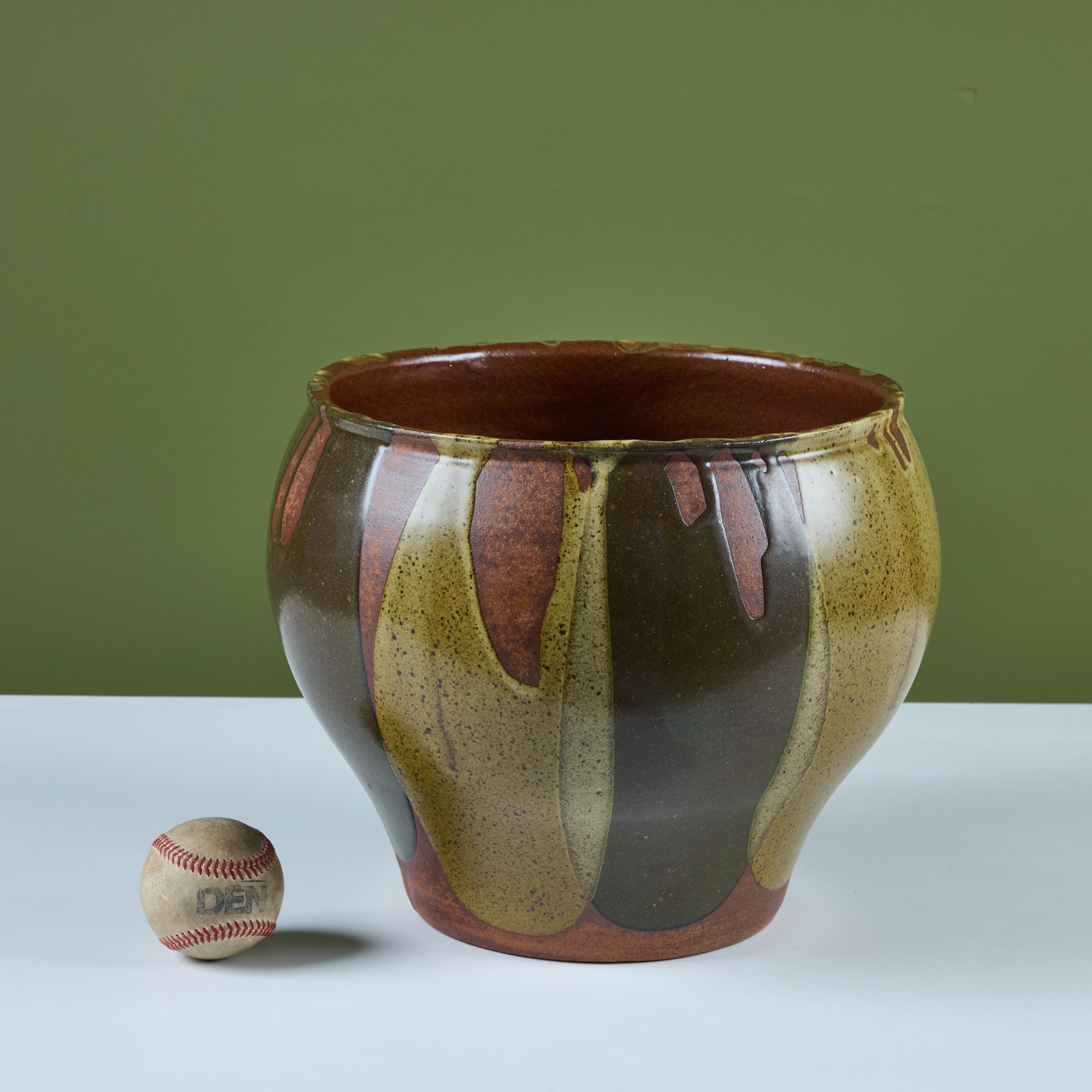 Grünes Flammenglasiertes Pflanzgefäß von David Cressey für Architectural Pottery (Moderne der Mitte des Jahrhunderts) im Angebot