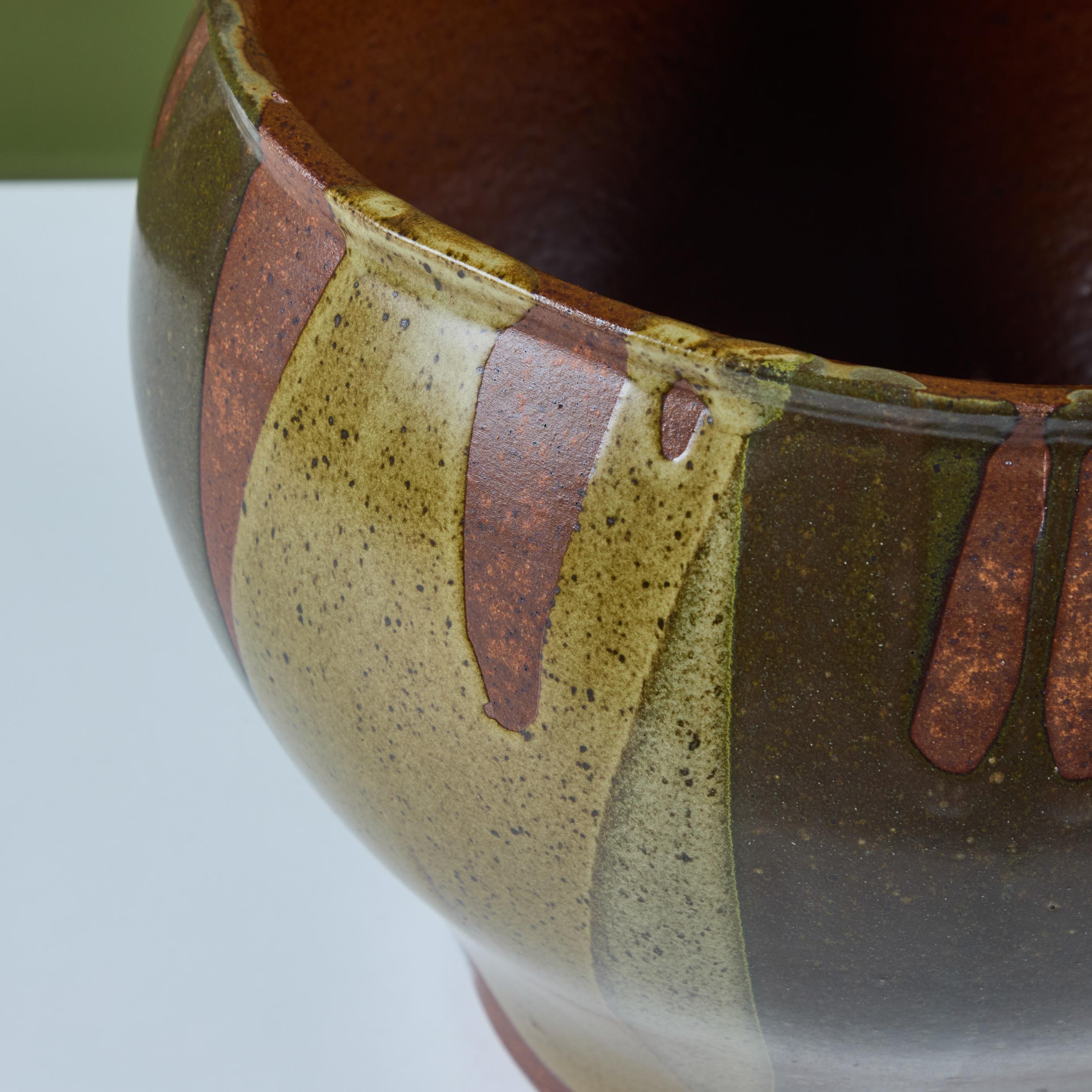 Grünes Flammenglasiertes Pflanzgefäß von David Cressey für Architectural Pottery im Angebot 1