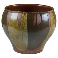 David Cressey Jardinera de campana verde flameada para Architectural Pottery