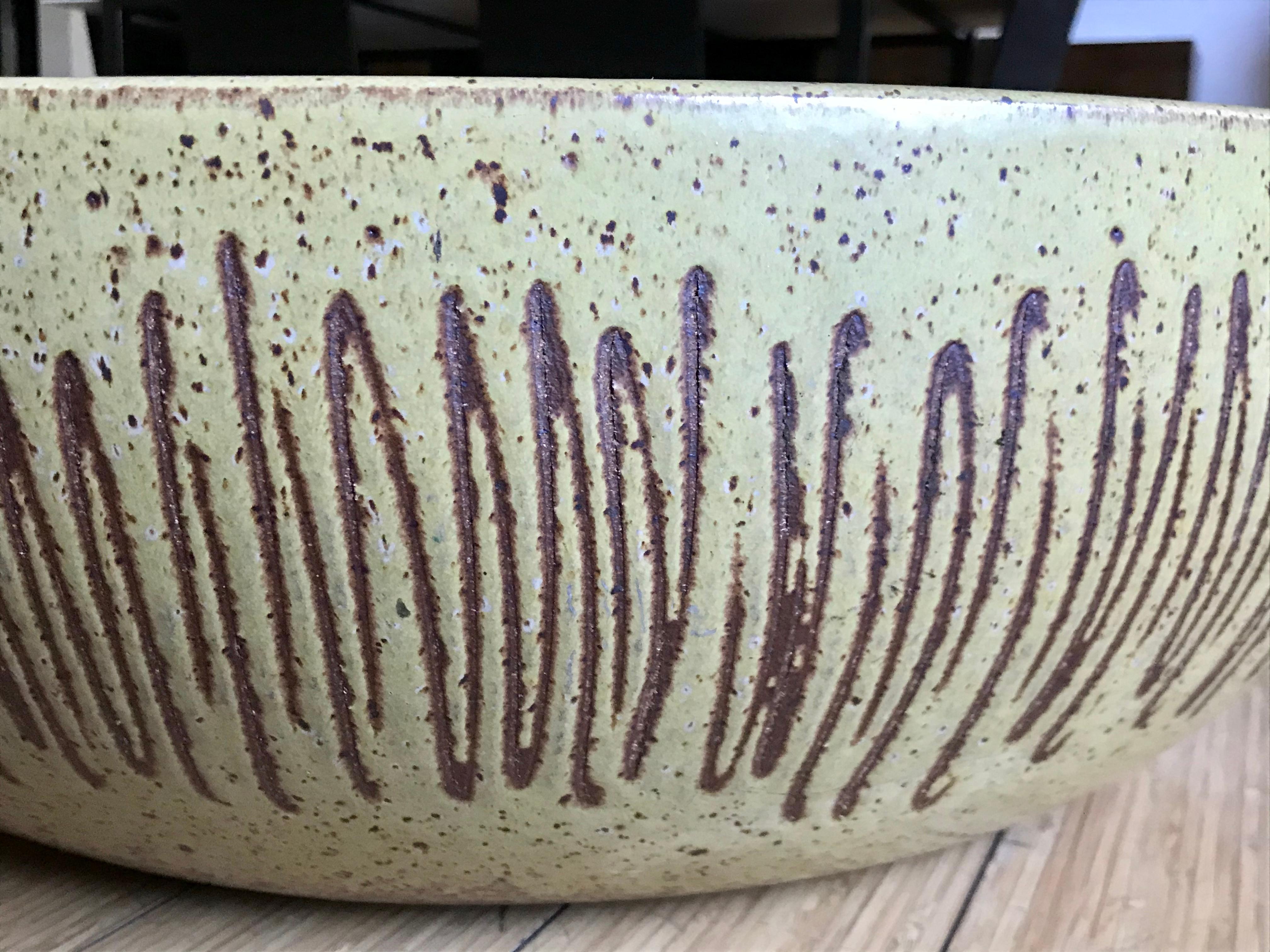 Mid-Century Modern Large Stoneware 'Sgraffito' Planter David Cressey   For Sale