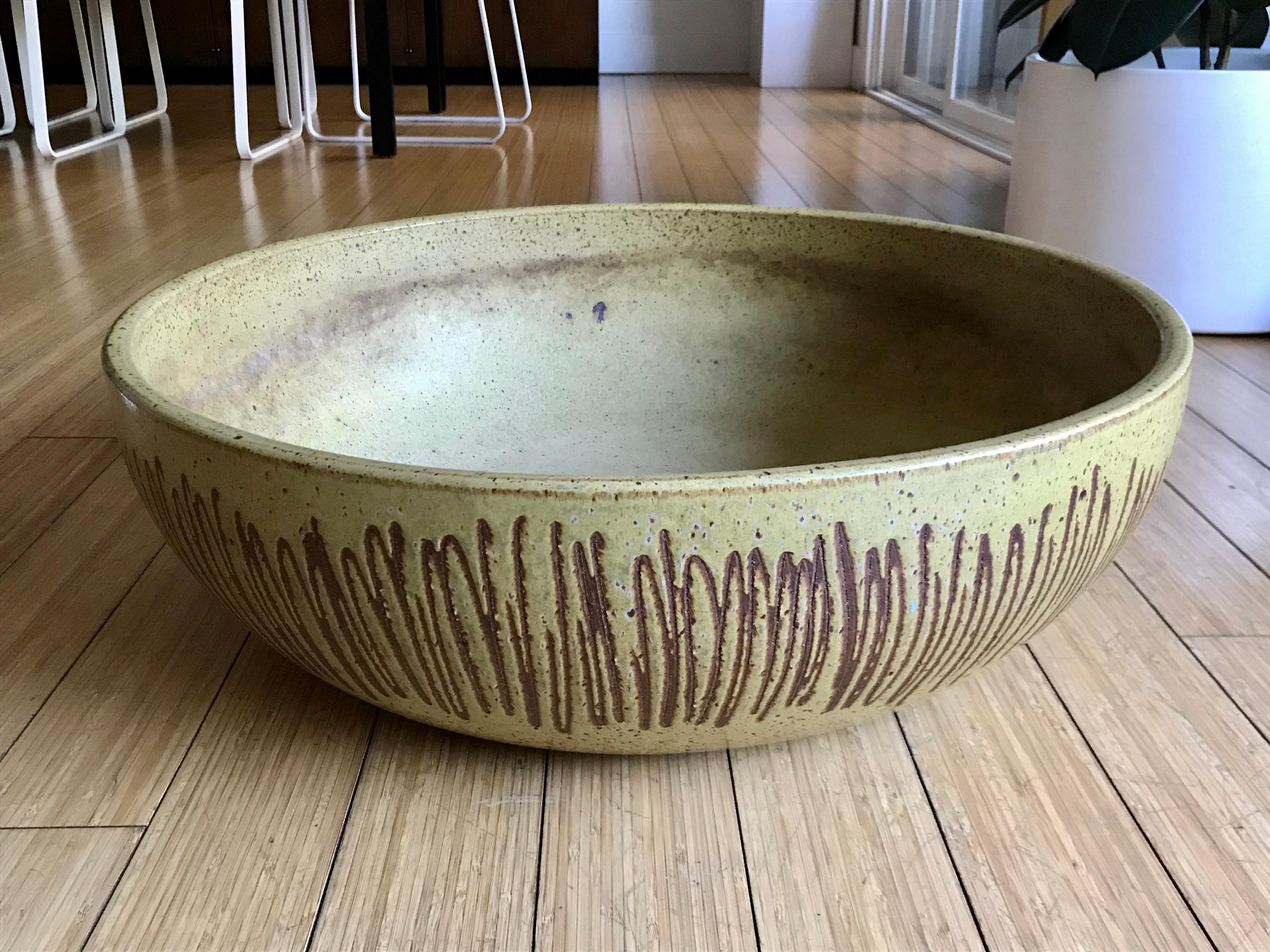 20th Century Large Stoneware 'Sgraffito' Planter David Cressey   For Sale