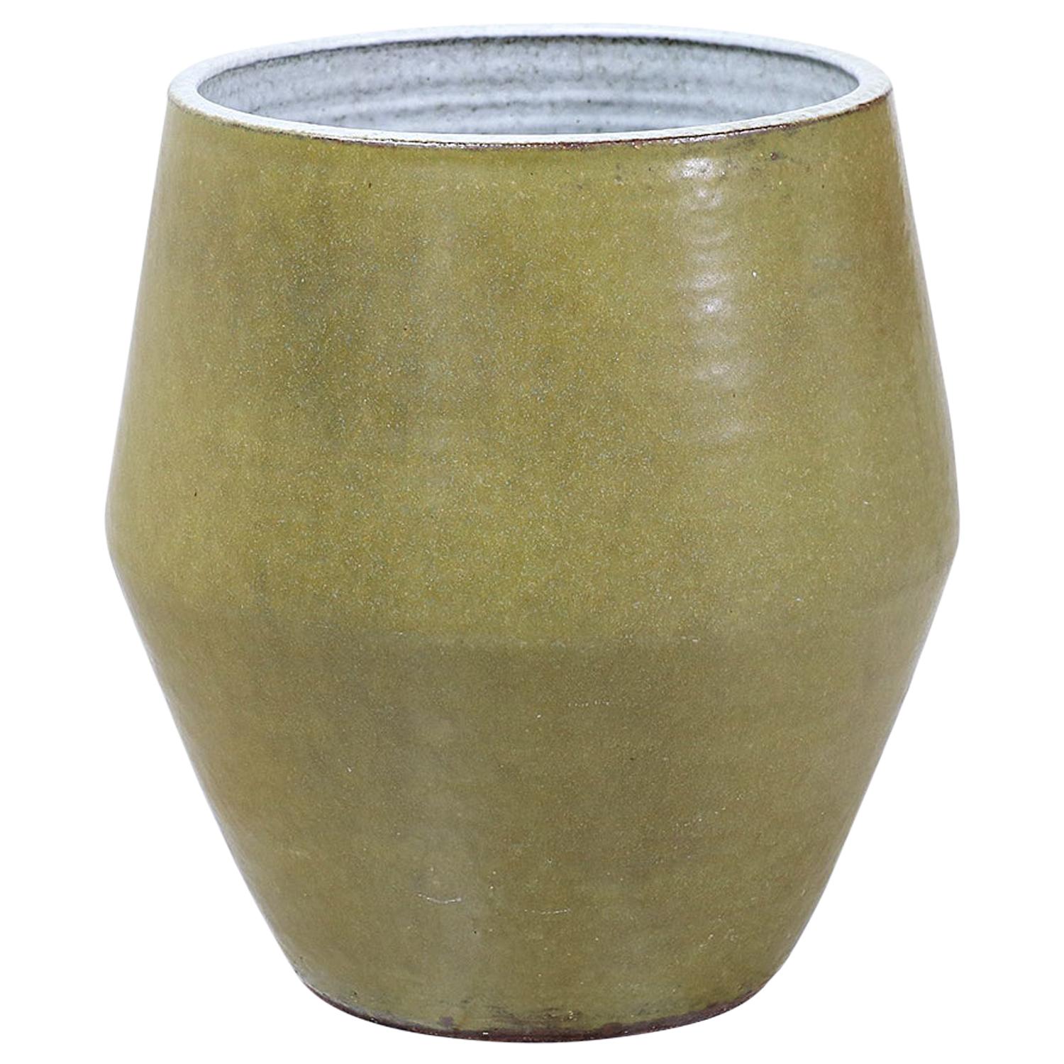 Raul Coronel Olive Green Ceramic Planter for Stoneware Designs at 1stDibs