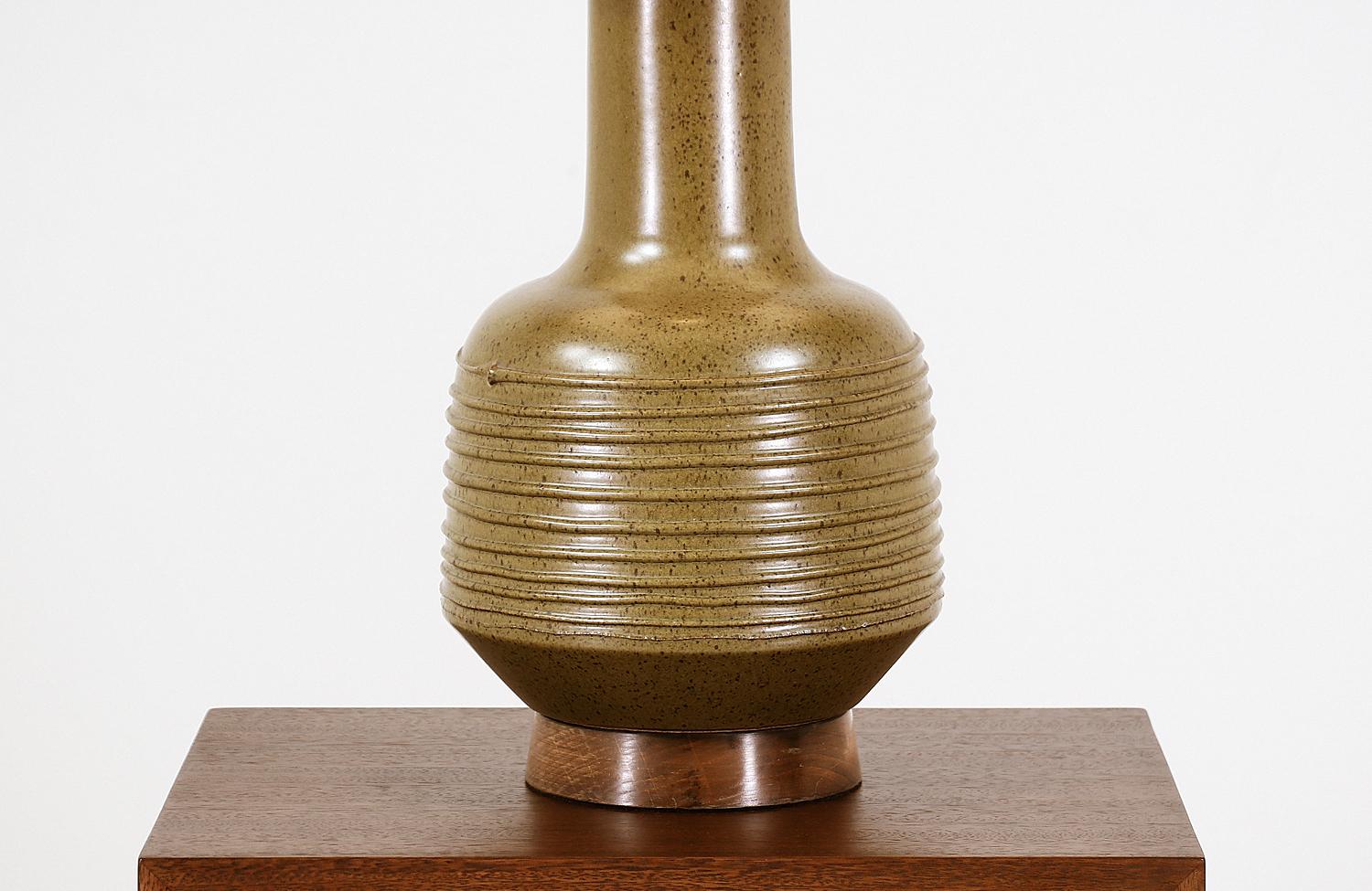 Late 20th Century David Cressey Olive Green Ceramic Table Lamp for Architectural Pottery