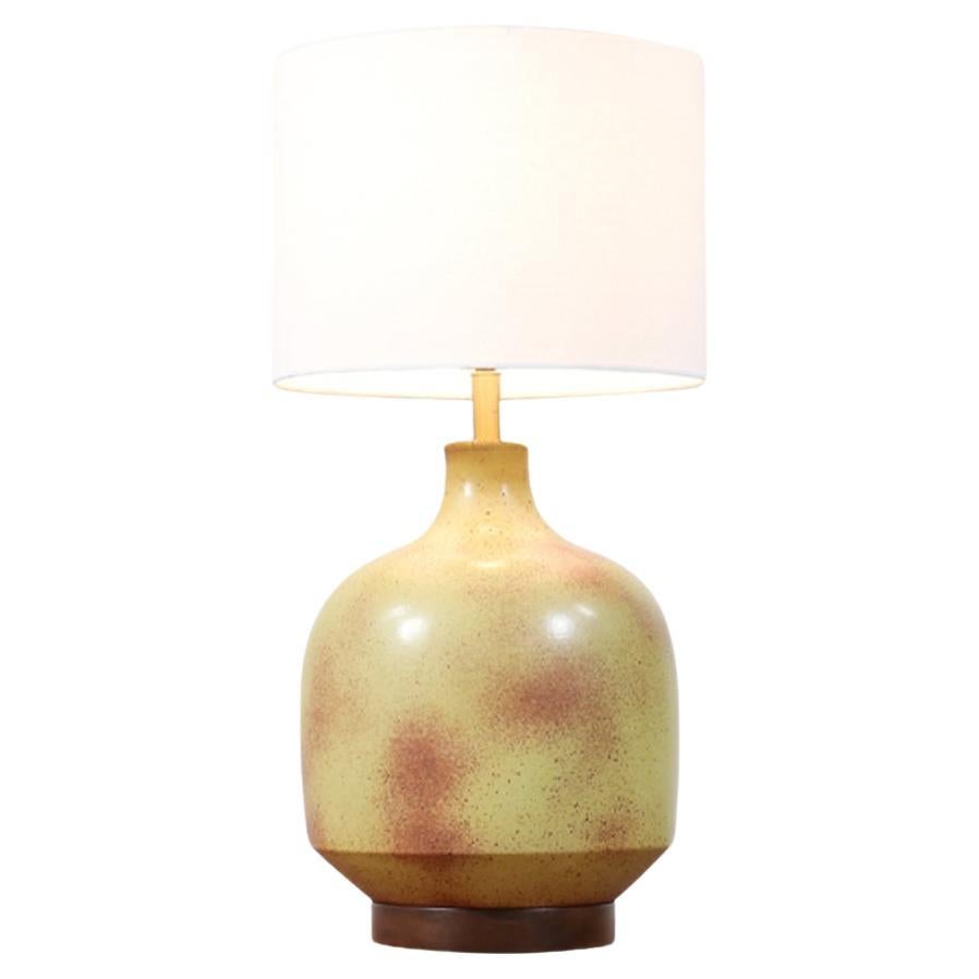 David Cressey Olive Green Pro Artisan Ceramic Table Lamp for Architectural Potte For Sale