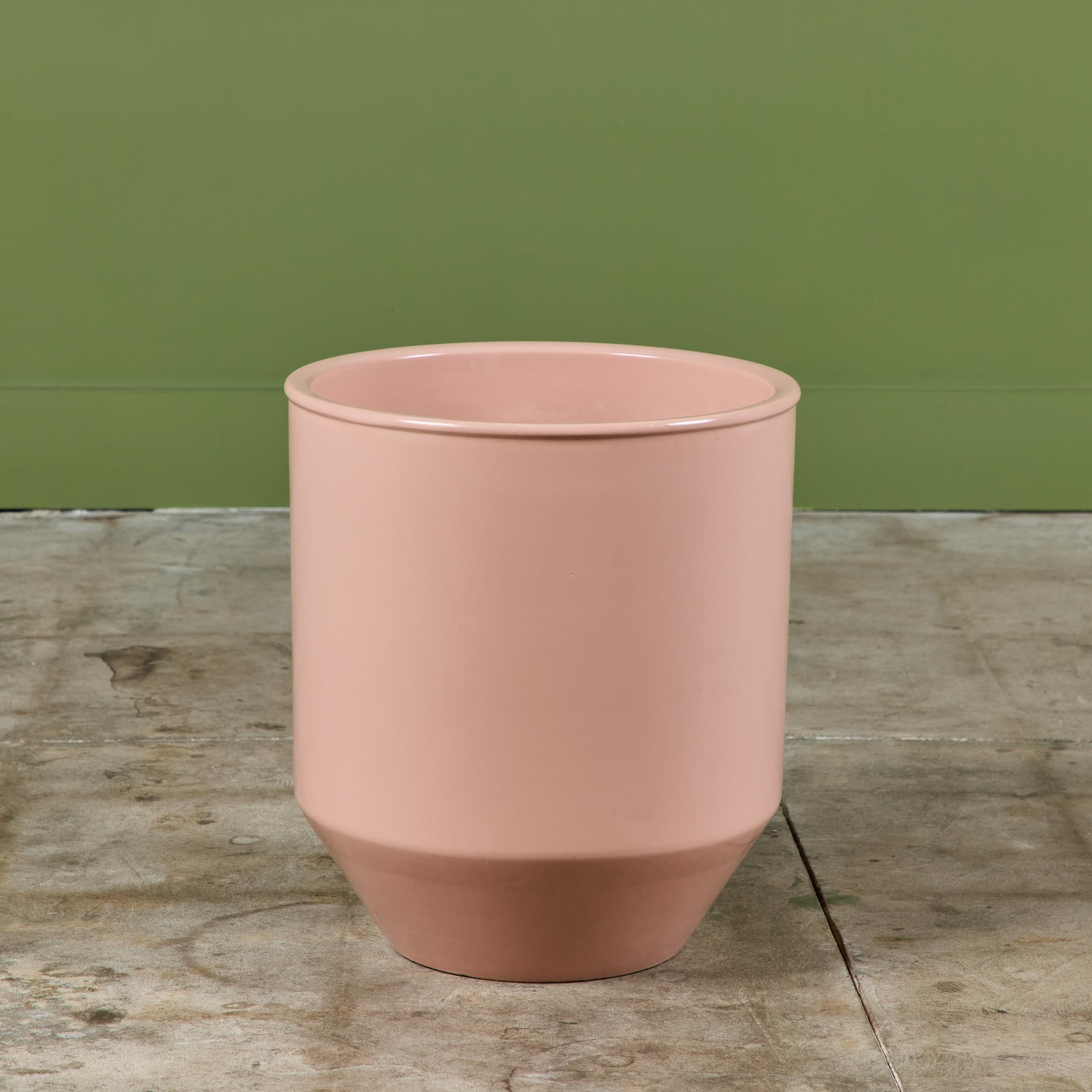 David Cressey Pink Glazed Bullet Planter pour Architectural Pottery en vente 4