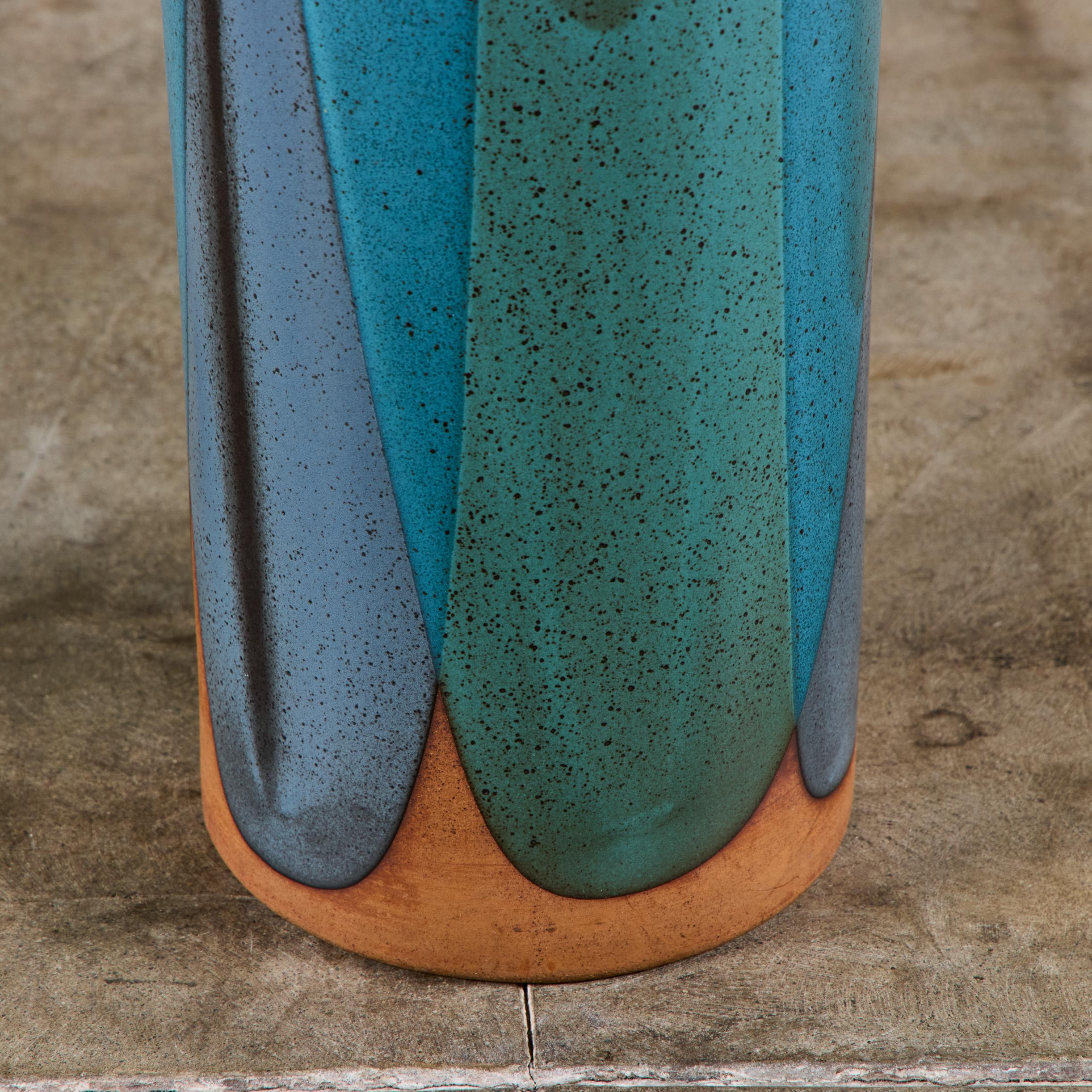 David Cressey Pro/Artisan Urna di sabbia blu smaltata a fiamma per Architectural Pottery in vendita 5