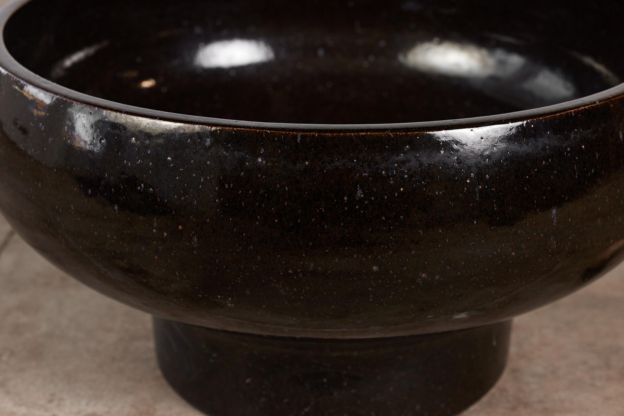 David Cressey Pro/Artisan Charcoal Glazed Bowl Planter For Sale 1